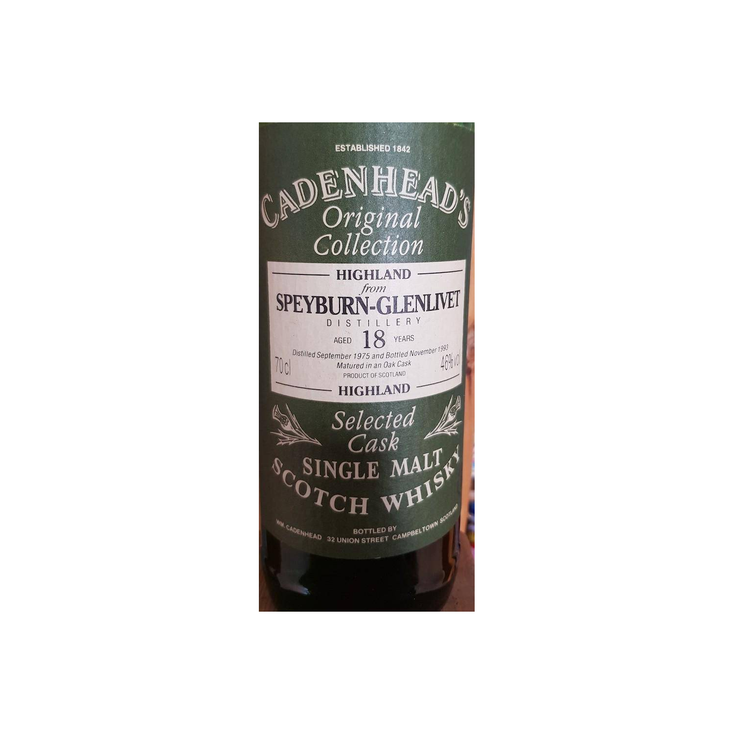 Spey 1975 18 Years Single Malt Whisky
