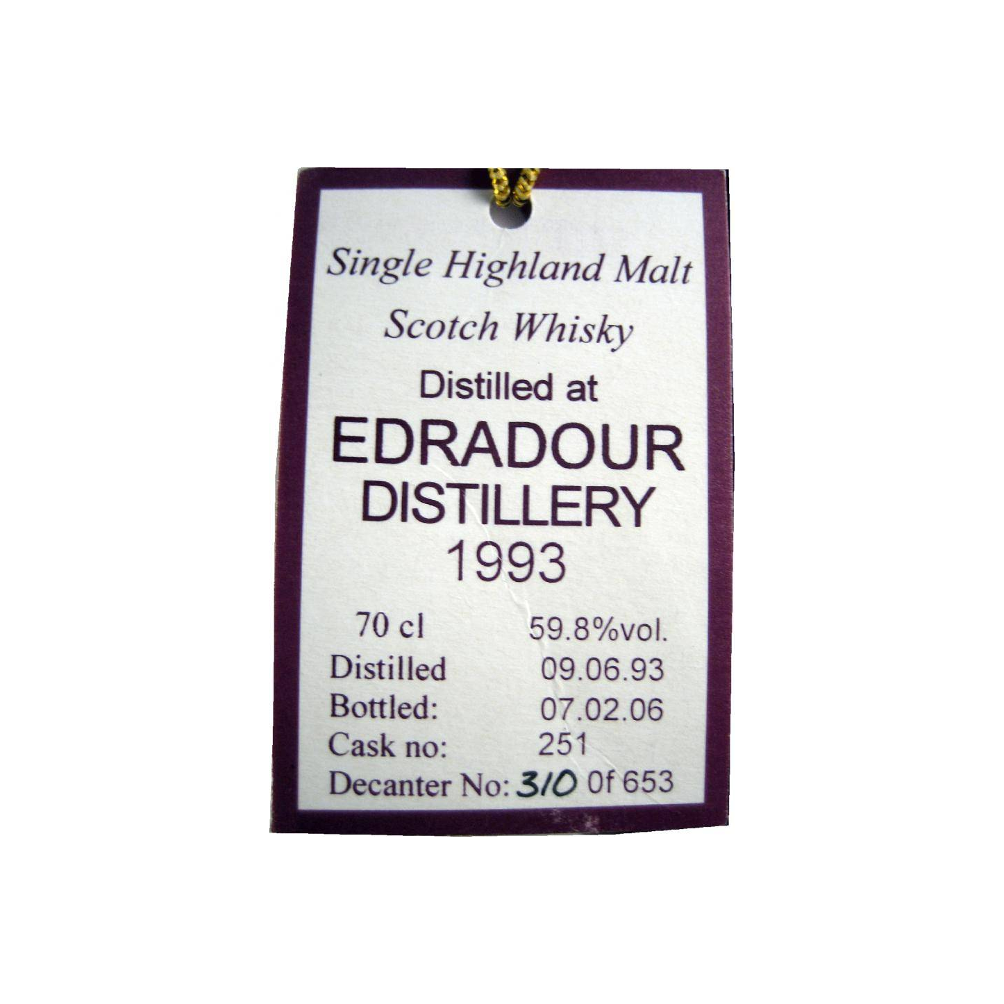Edradour 1993 12 Years Single Malt Whisky 2
