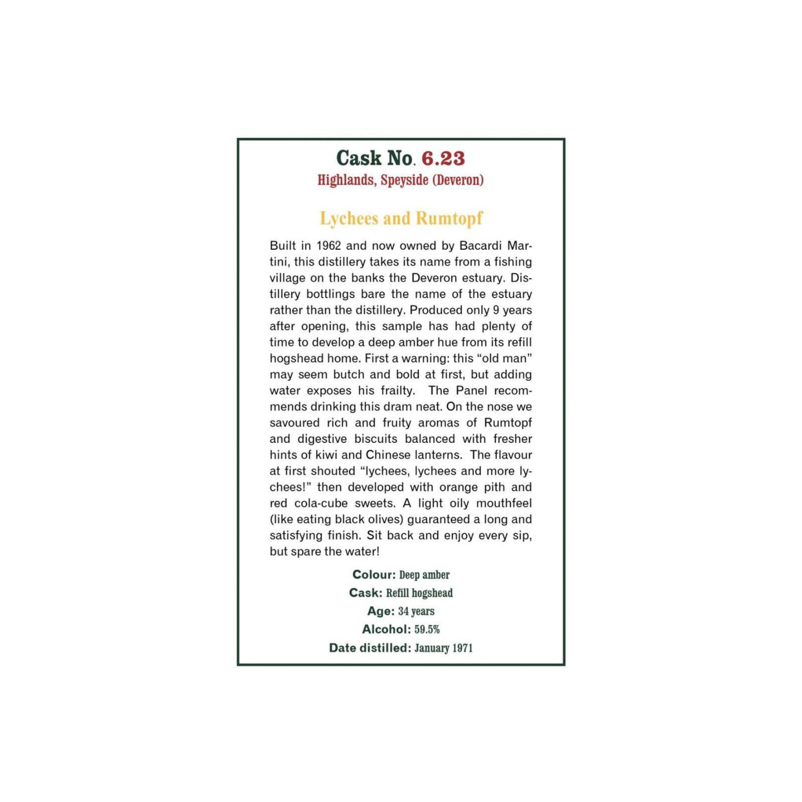 The Scotch Malt Whisky Society 1971 34 Years Single Malt Whisky