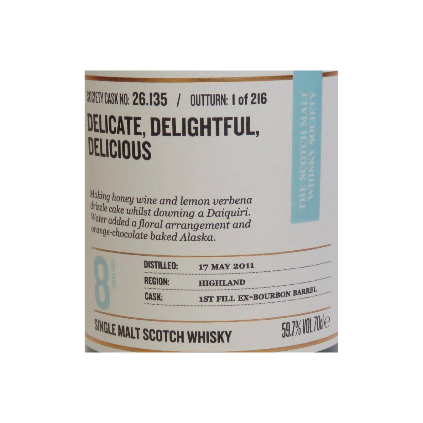 The Scotch Malt Whisky Society 2011 8 Years Single Malt Whisky 2