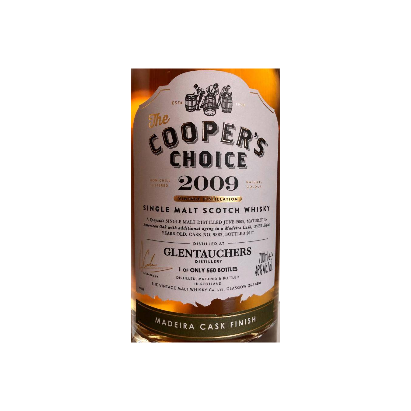 Glentauchers The Cooper's Choice 2009 8 Years Single Malt Whisky 2