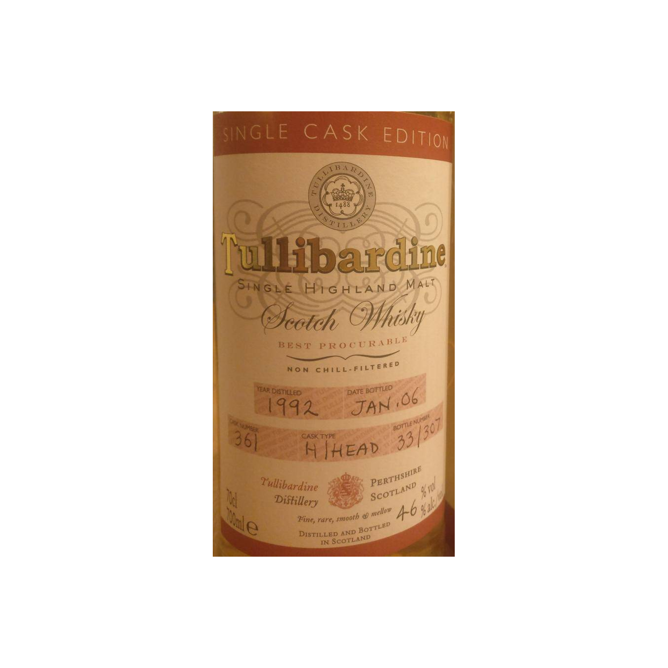 Tullibardine 1992 13 Years Single Malt Whisky