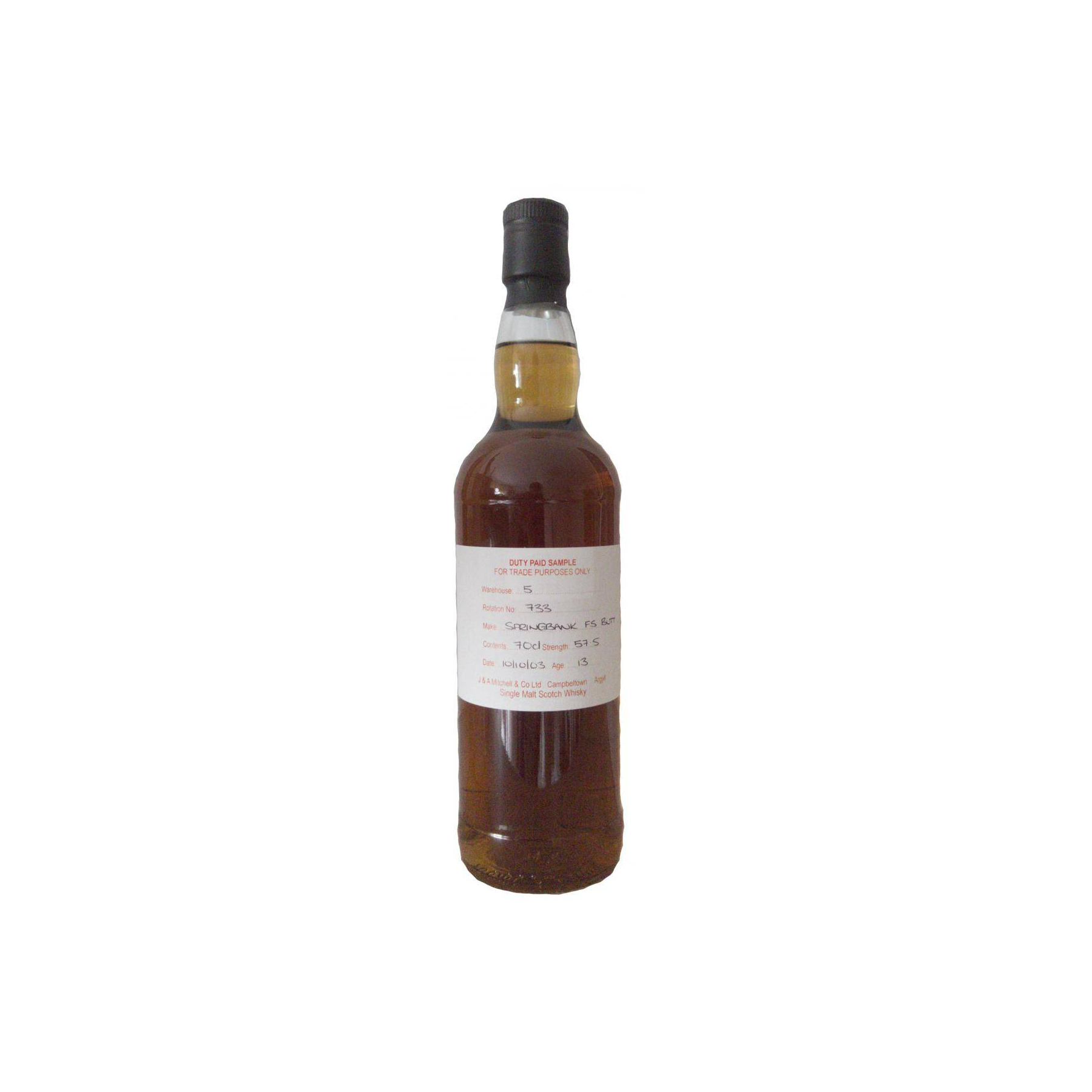 Springbank Duty Paid Sample - For Trade Purposes Only 2003 13 Years Single Malt Whisky