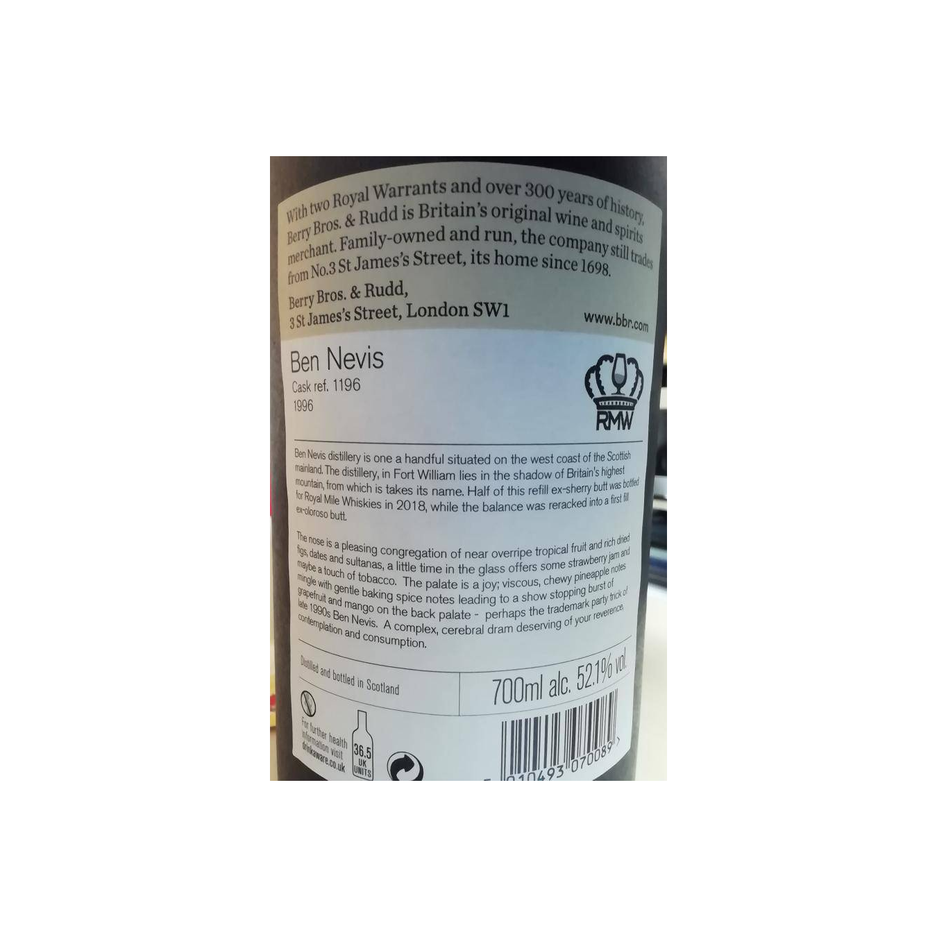 Ben Nevis 1996 24 Years Single Malt Whisky 3