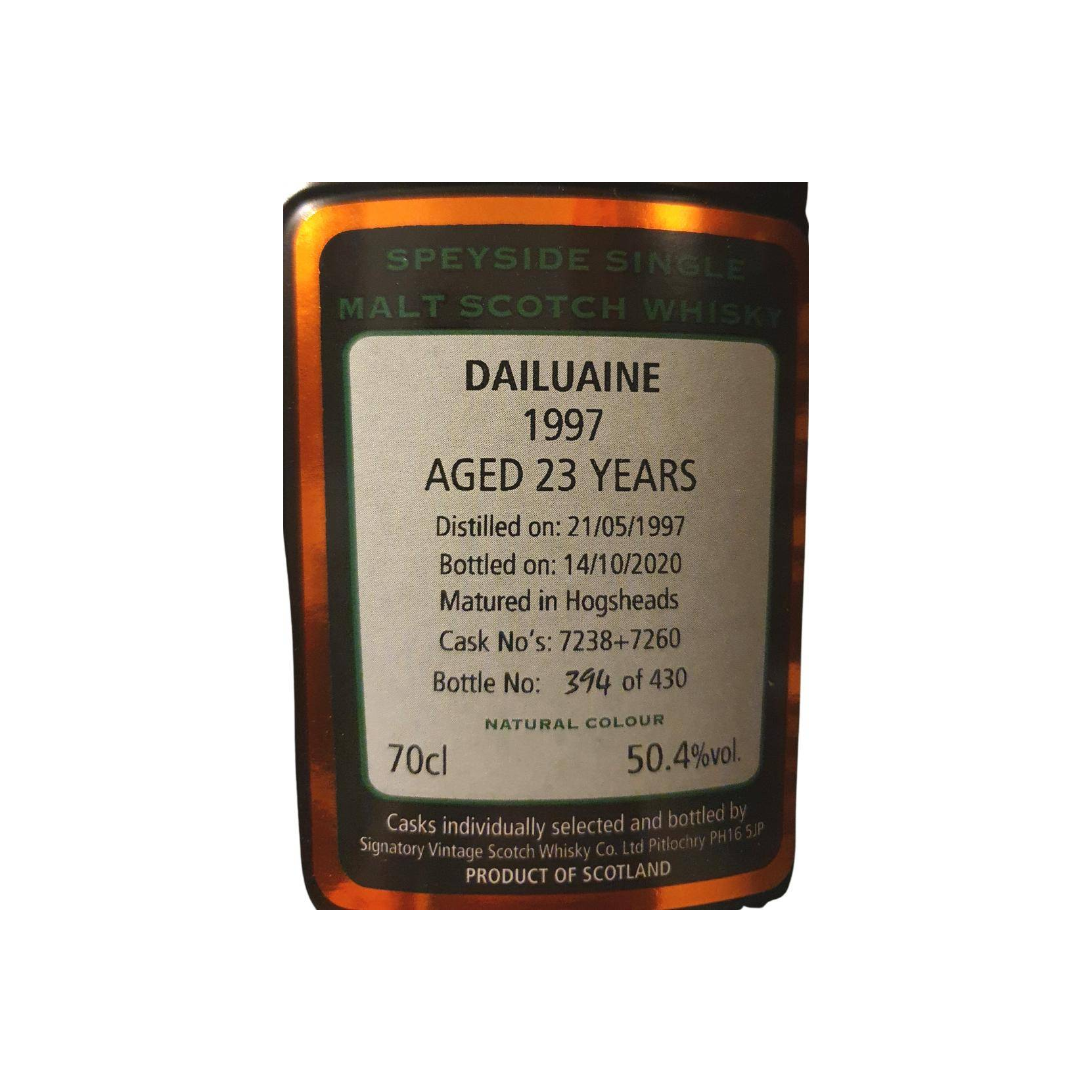 Dailuaine Cask Strength Collection 1997 23 Years Single Malt Whisky 3