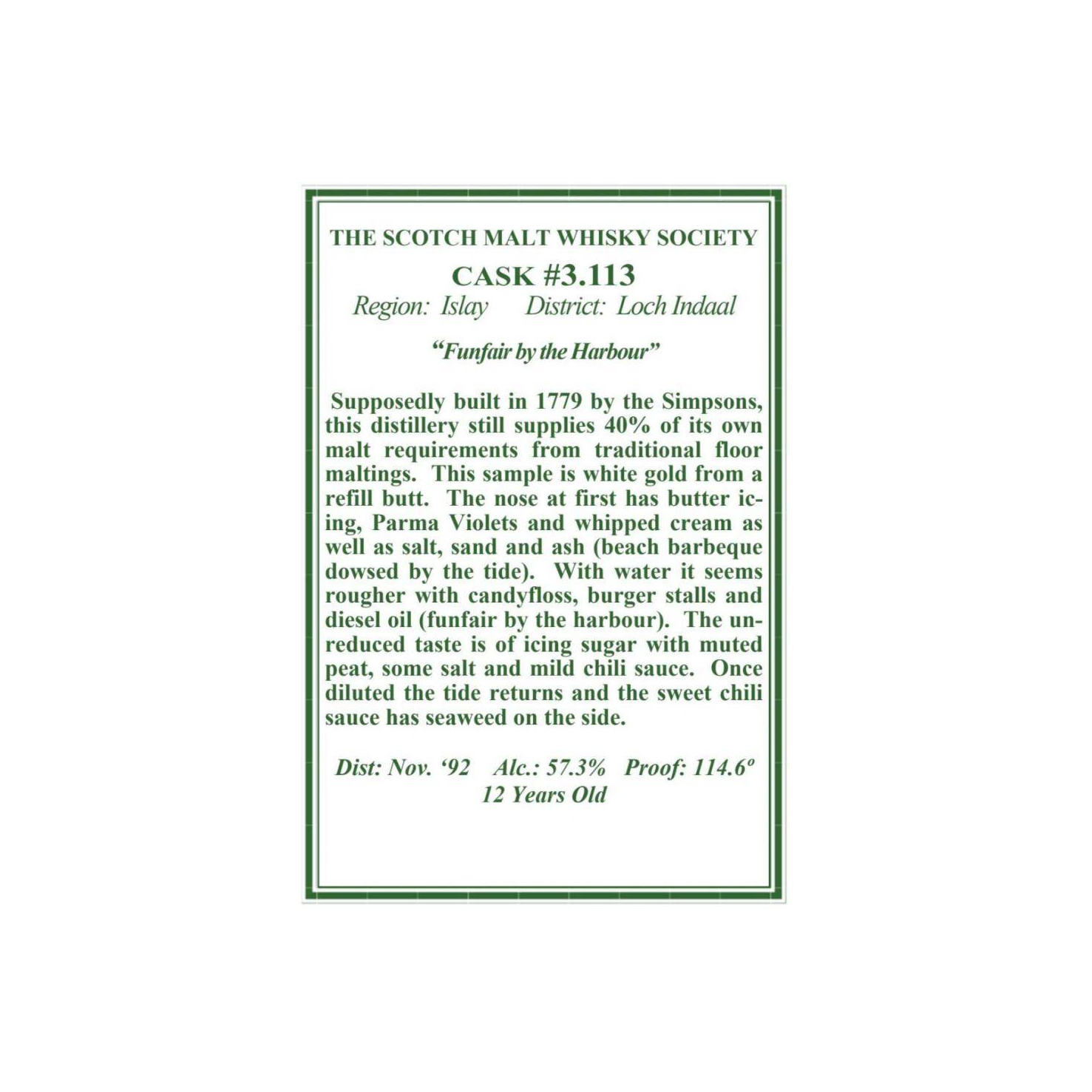 The Scotch Malt Whisky Society 1992 12 Years Single Malt Whisky
