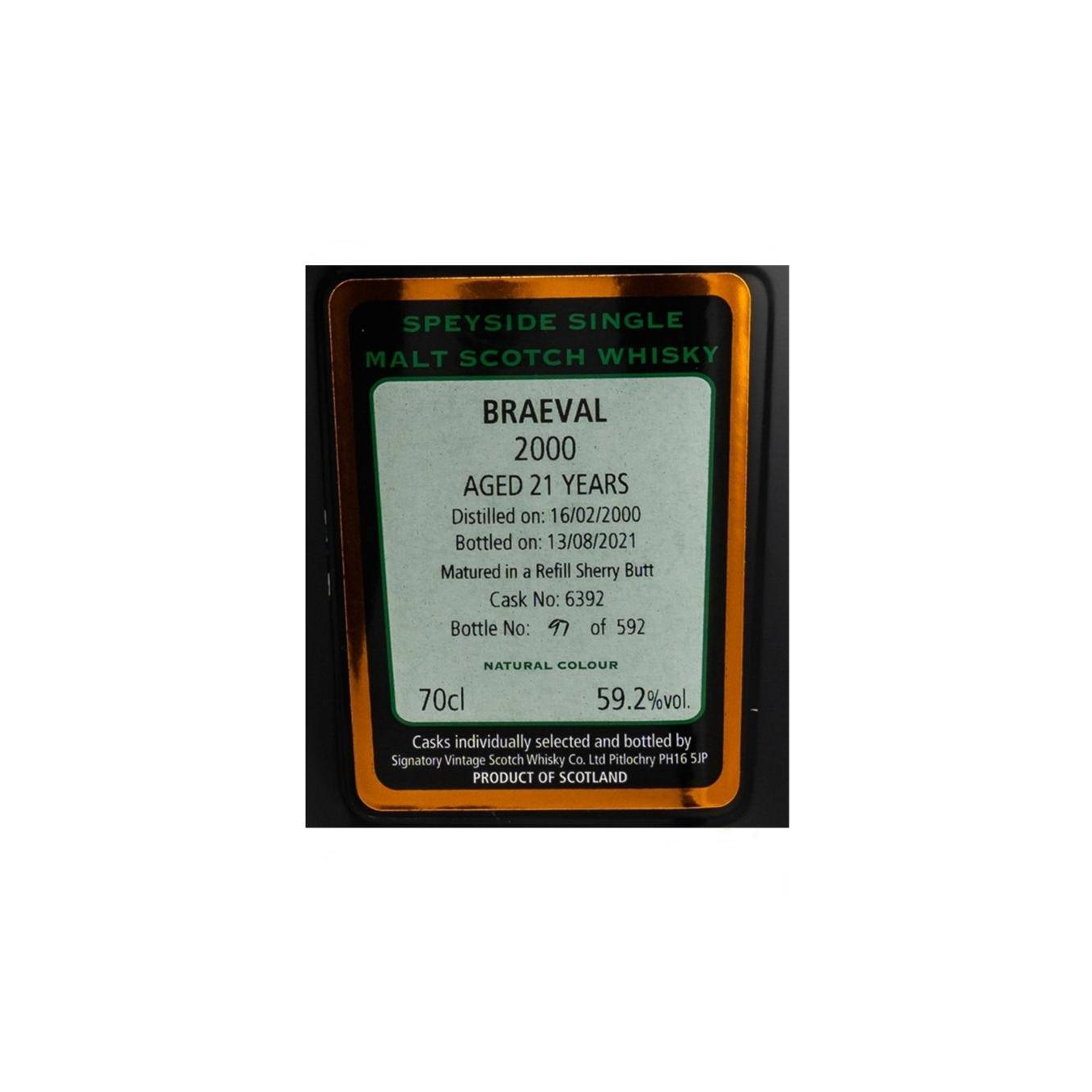 Braeval Cask Strength Collection 2000 21 Years Single Malt Whisky 3