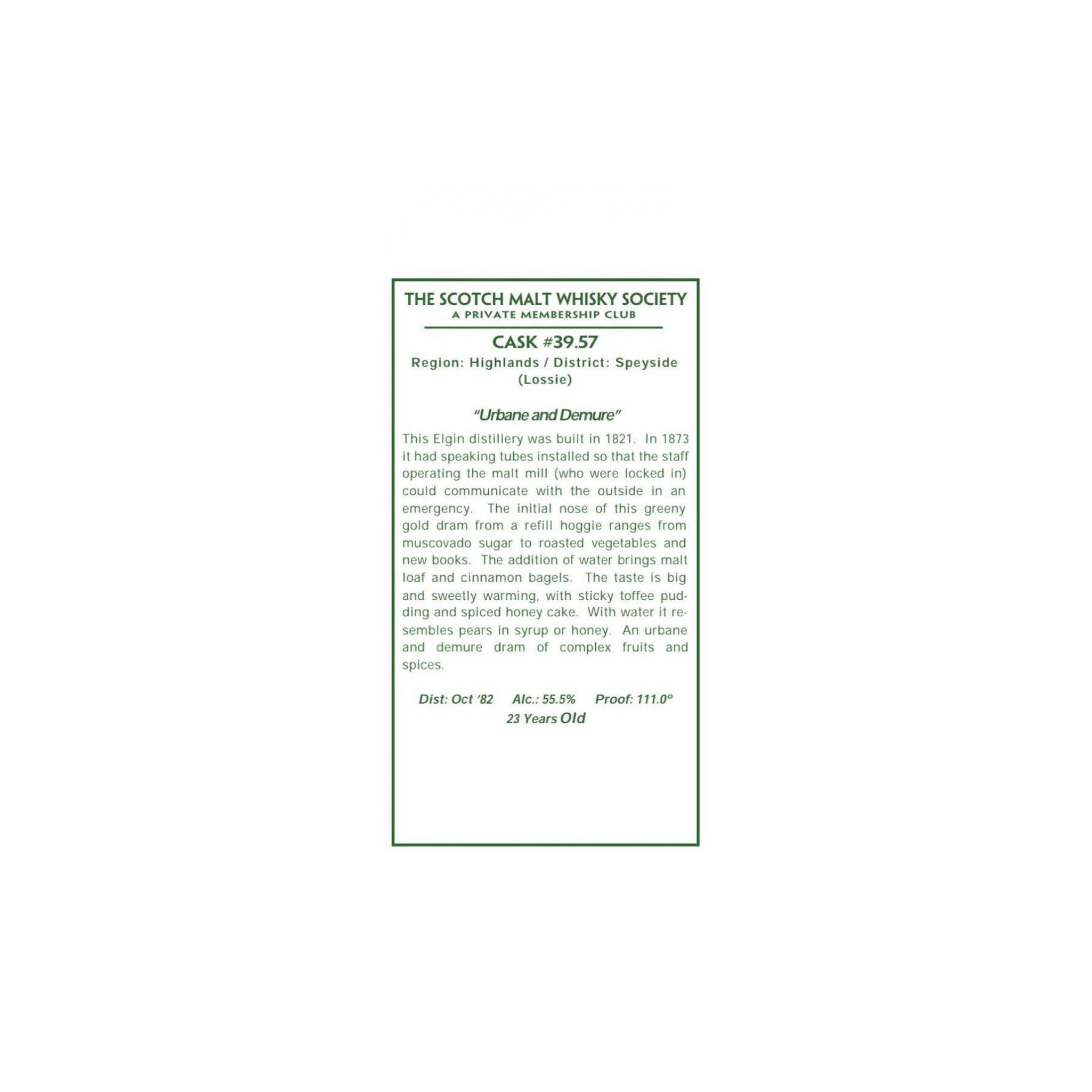 The Scotch Malt Whisky Society 1982 23 Years Single Malt Whisky