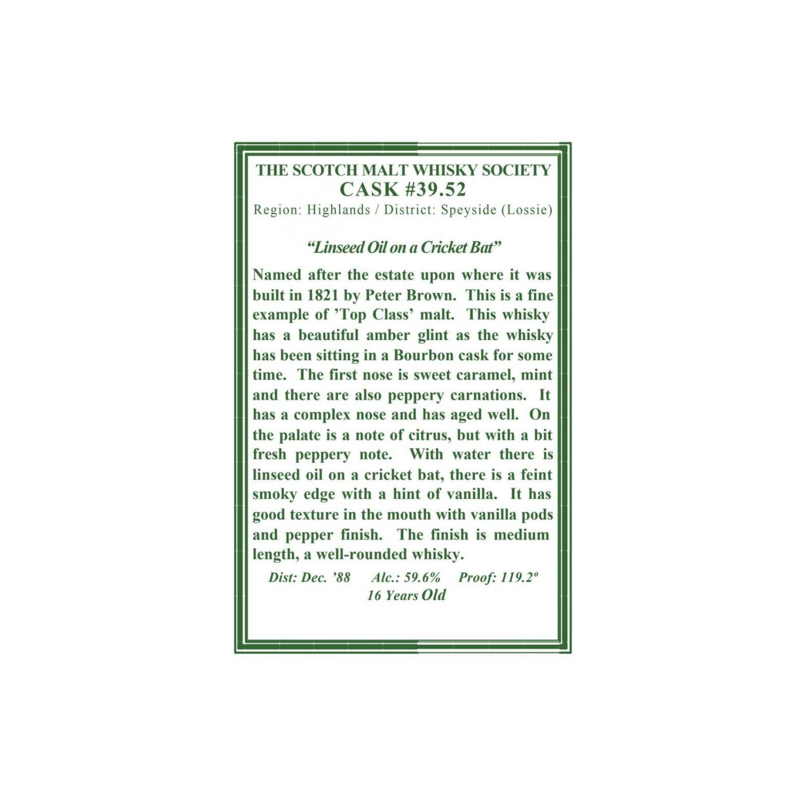 The Scotch Malt Whisky Society 1988 16 Years Single Malt Whisky 2
