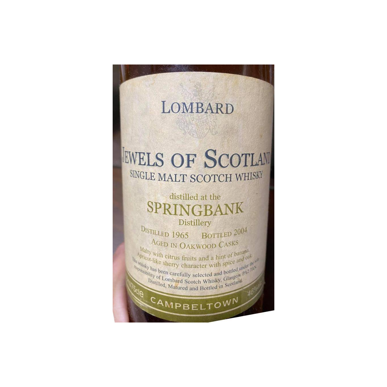 Springbank 1965 39 Years Single Malt Whisky