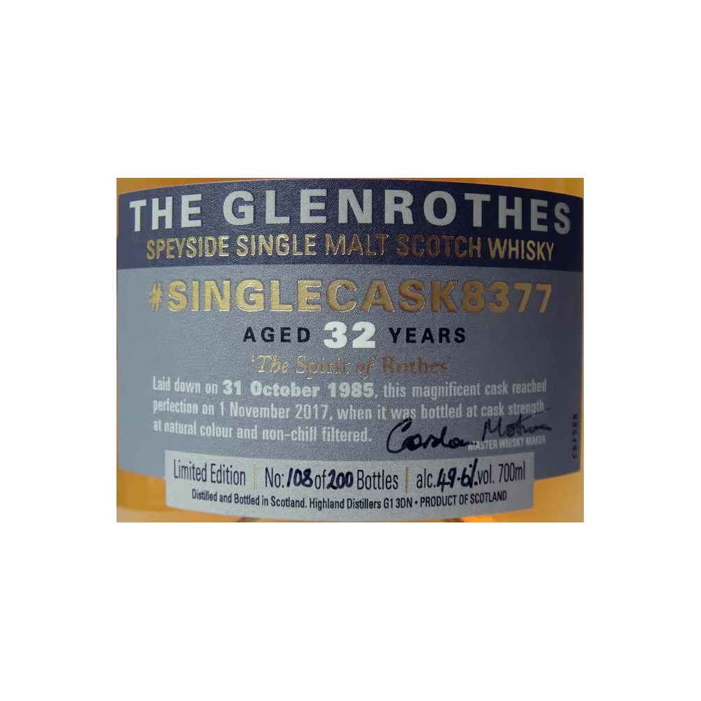 The Glenrothes Single Cask 1985 32 Years Single Malt Whisky 2