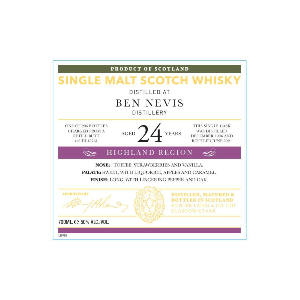 Ben Nevis Old Malt Cask 1996 24 Years Single Malt Whisky 3