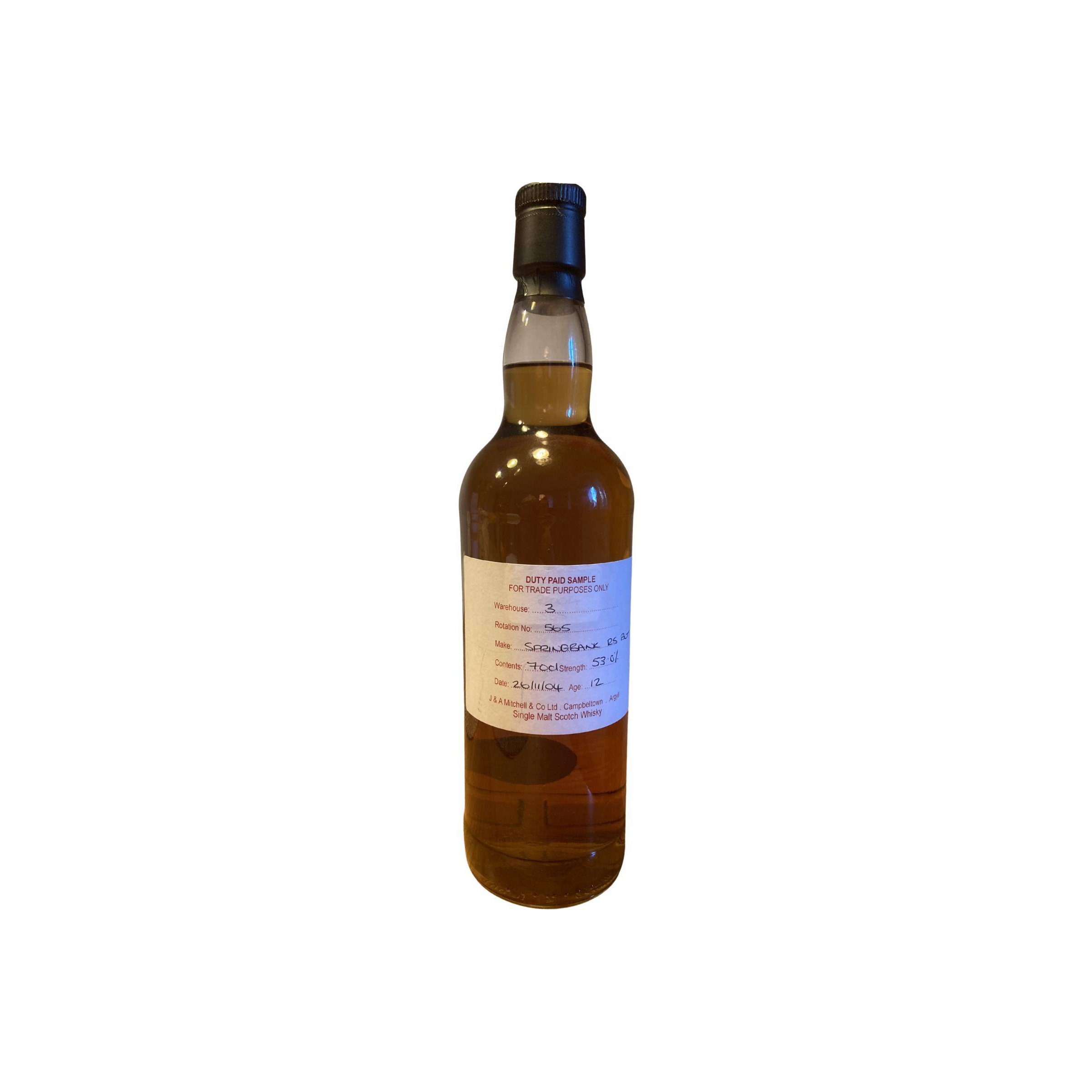 Springbank Duty Paid Sample - For Trade Purposes Only 2004 12 Years Single Malt Whisky