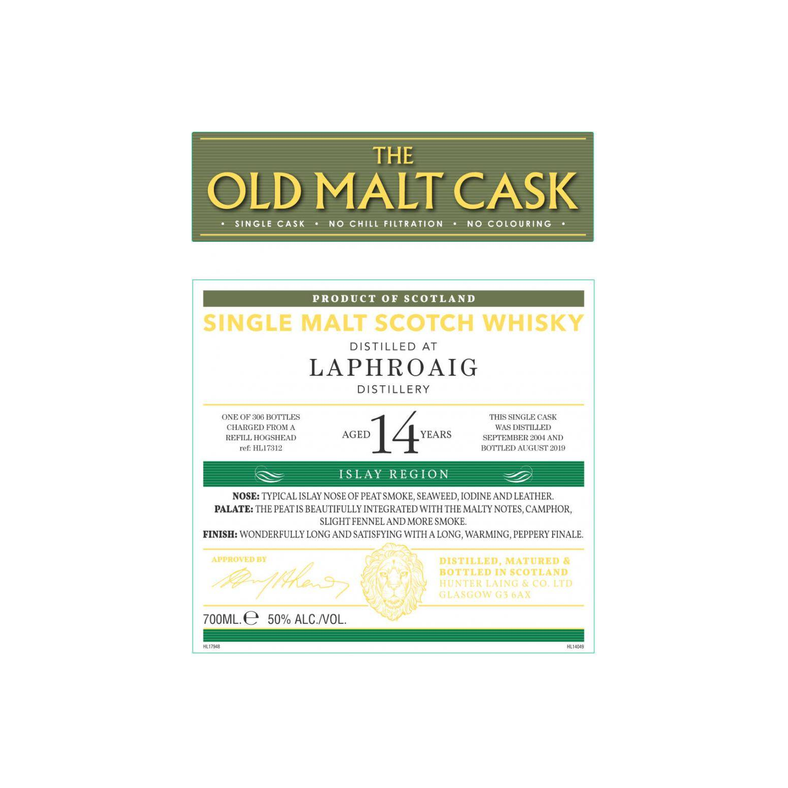 Laphroaig Old Malt Cask 2004 14 Years Single Malt Whisky 2
