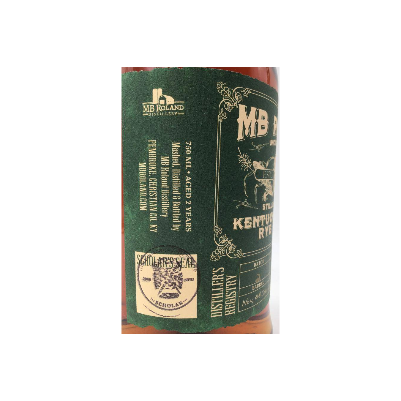 MB Roland Kentucky Straight Rye Whiskey 2