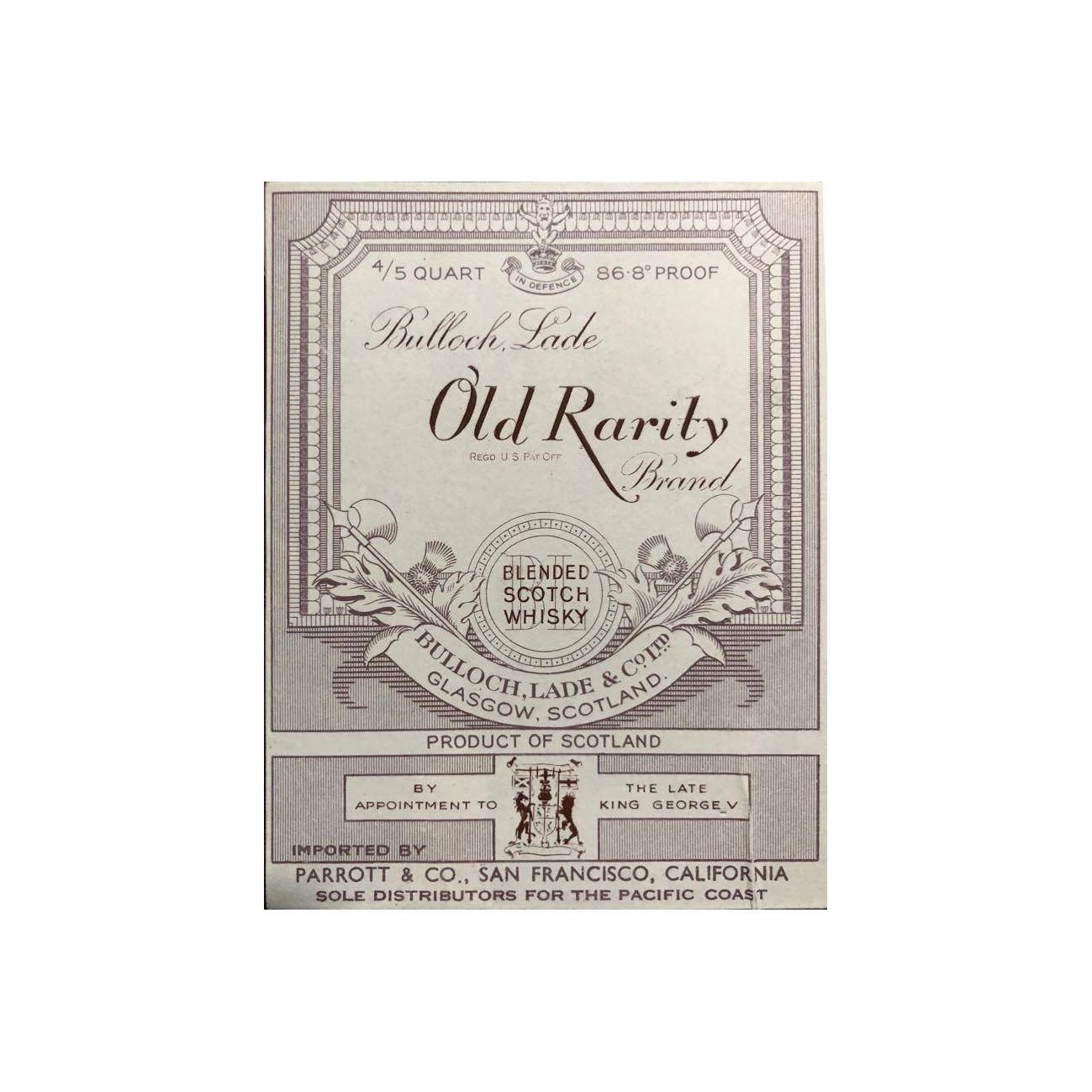 Bulloch Lade's Old Rarity