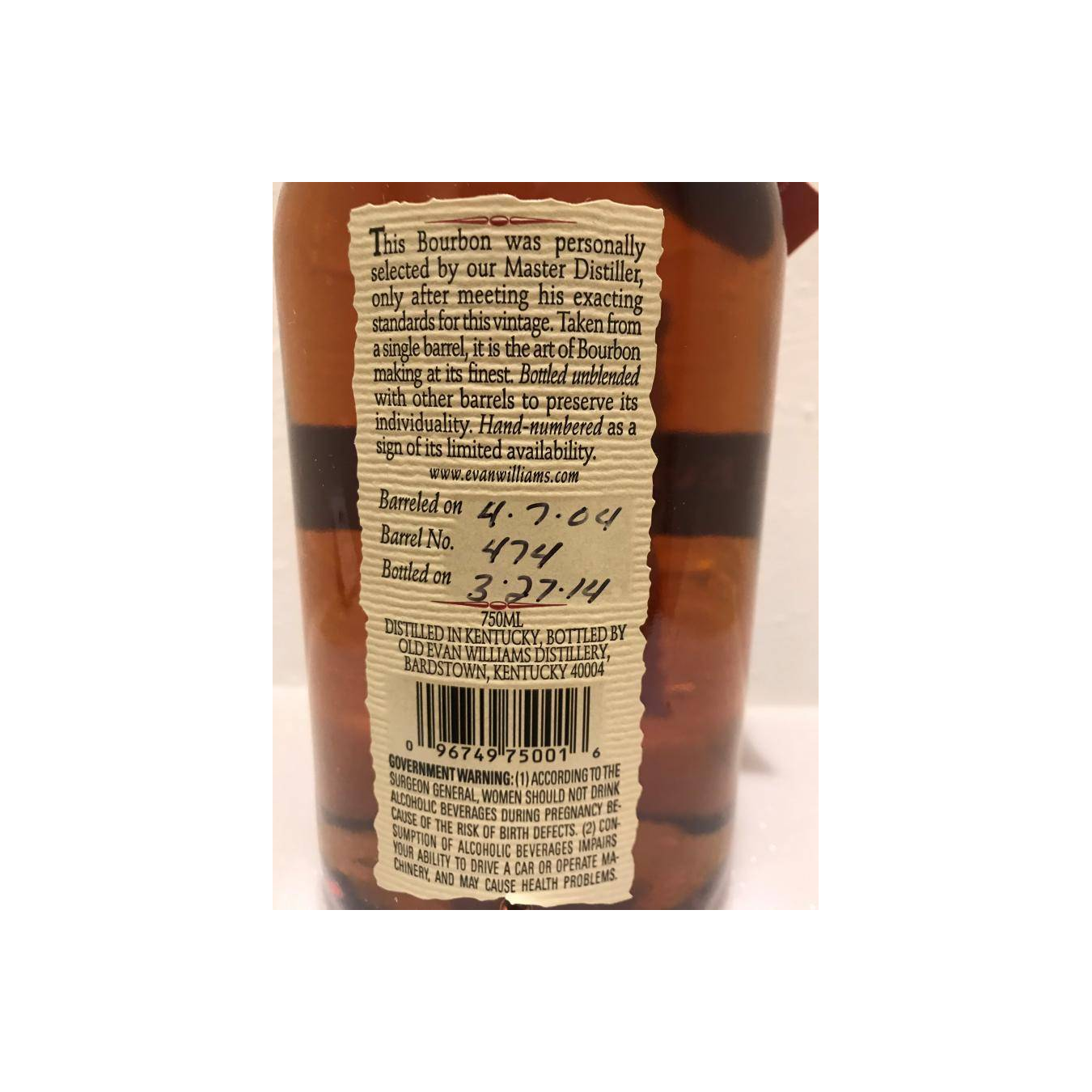 Evan Williams 2004 9 Years Bourbon Whisky 3