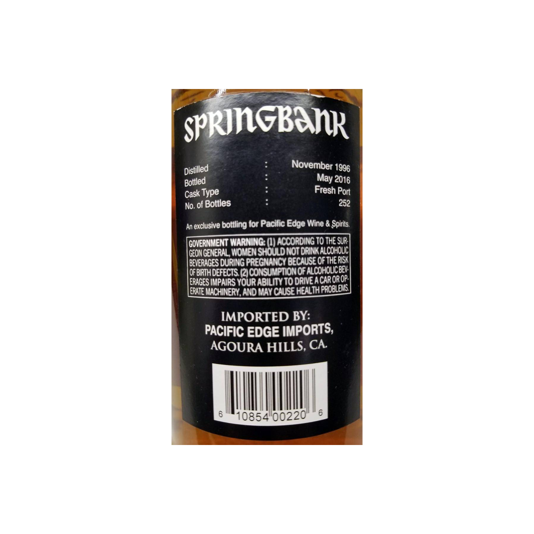 Springbank Single Cask 1996 19 Years Single Malt Whisky 3