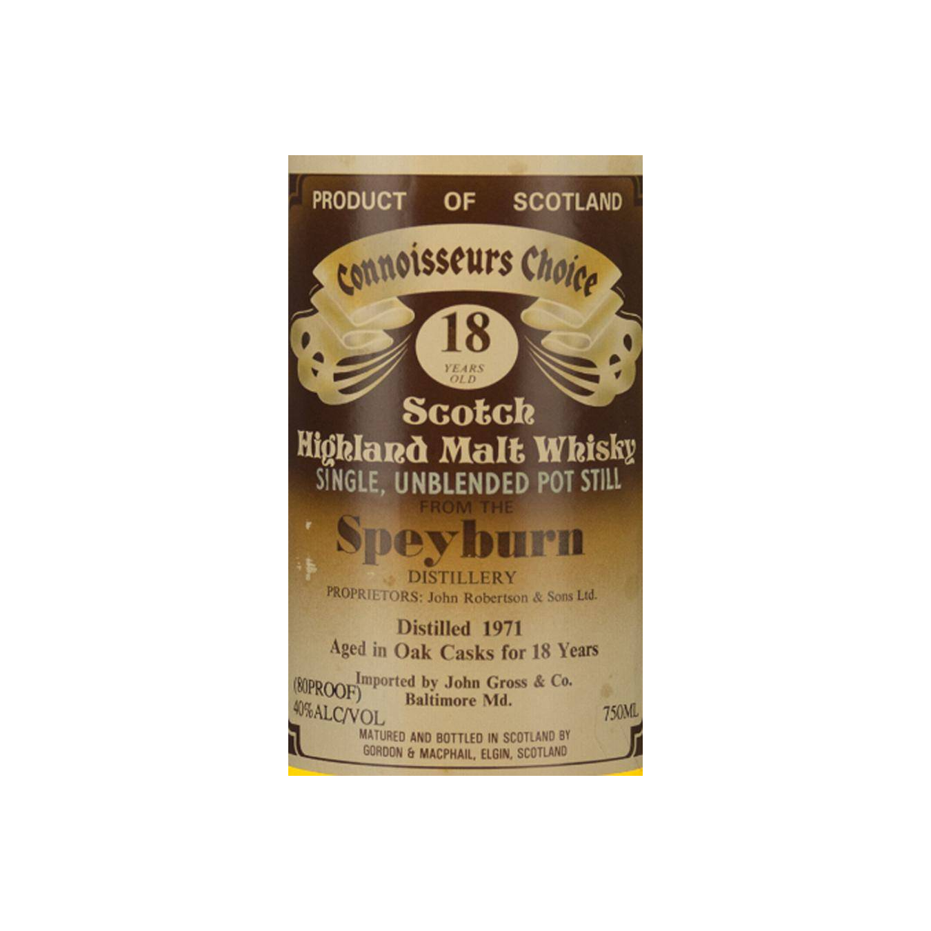 Spey Connoisseurs Choice 1971 18 Years Single Malt Whisky