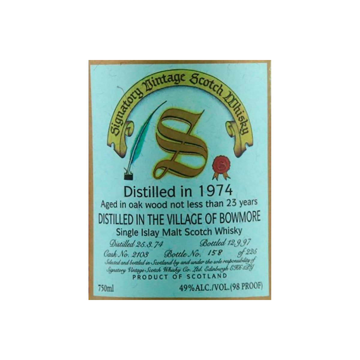 Bowmore Vintage Collection - Dumpy 1974 23 Years Single Malt Whisky 3
