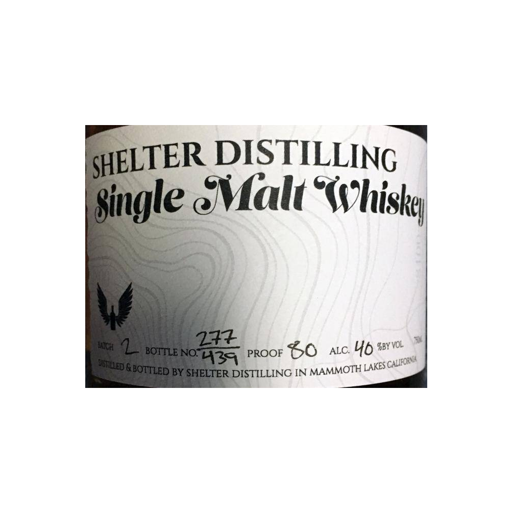 Shelter Distilling Single Malt Whiskey