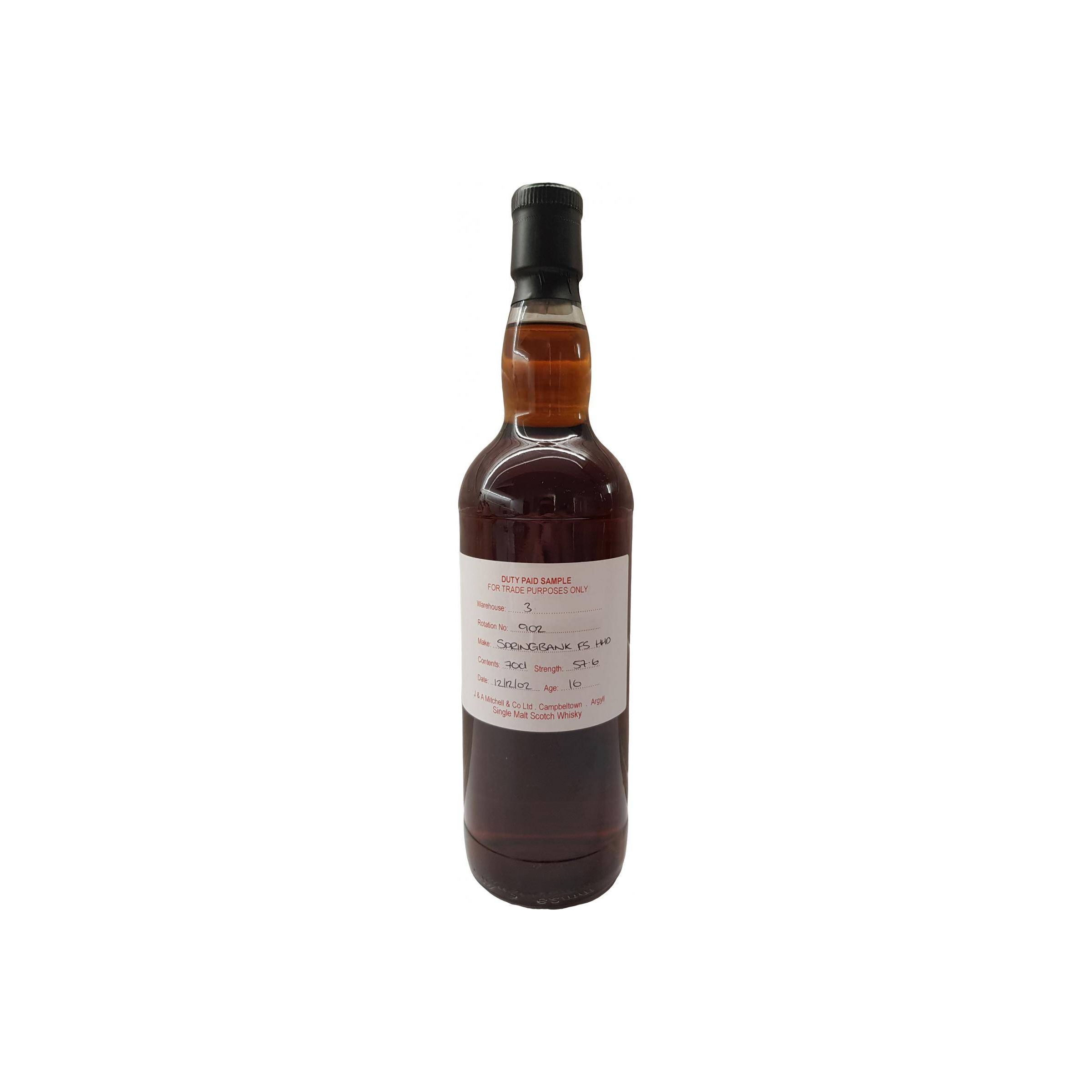 Springbank Duty Paid Sample - For Trade Purposes Only 2002 16 Years Single Malt Whisky