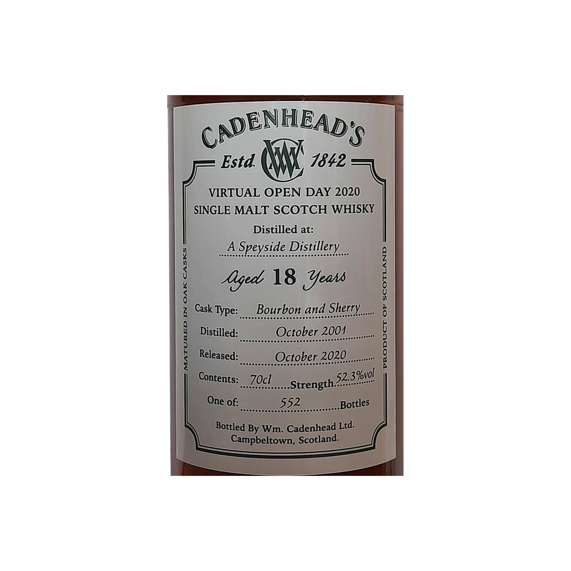 Cadenhead 2001 18 Years Single Malt Whisky 2