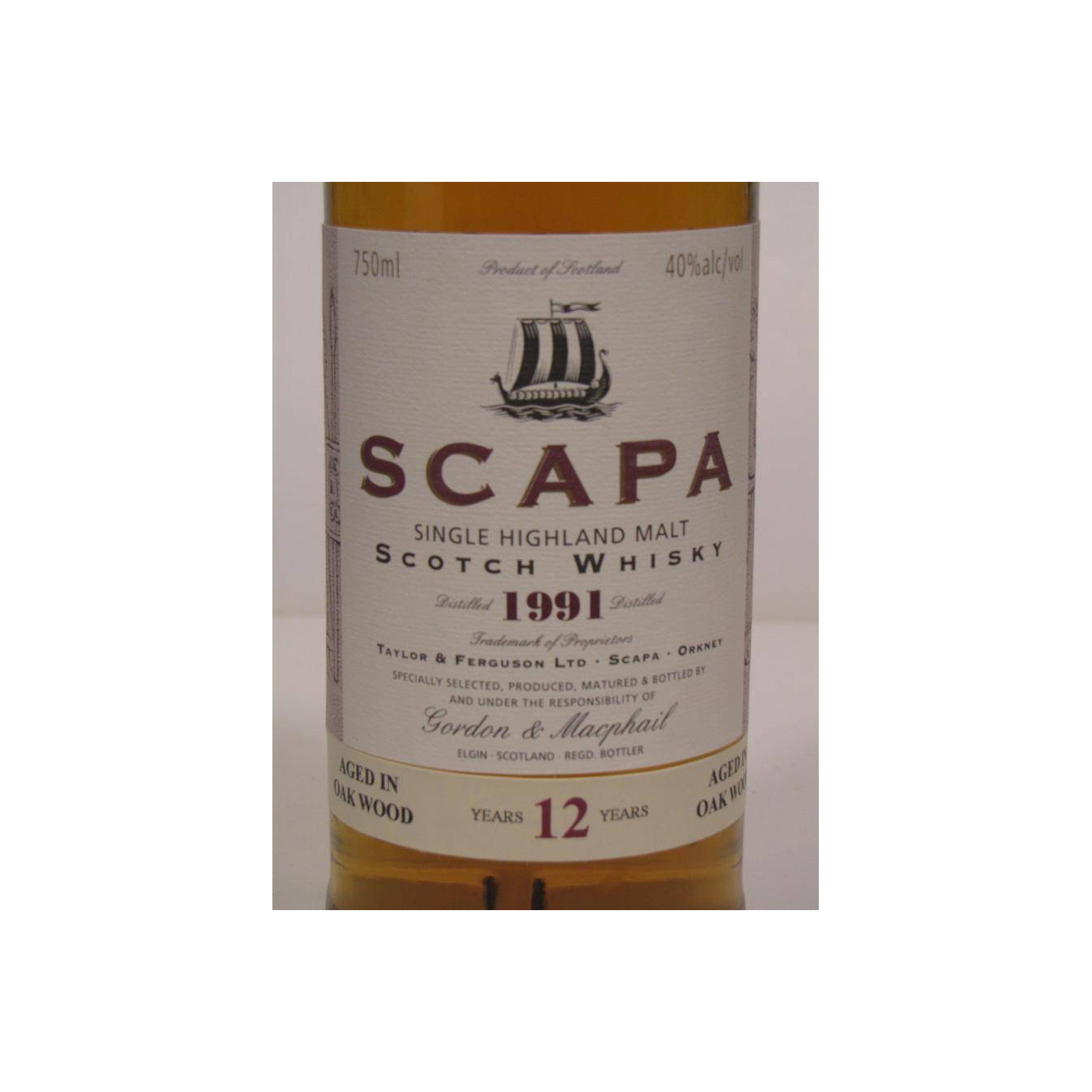 Scapa Licensed Bottling 1991 12 Years Single Malt Whisky 2