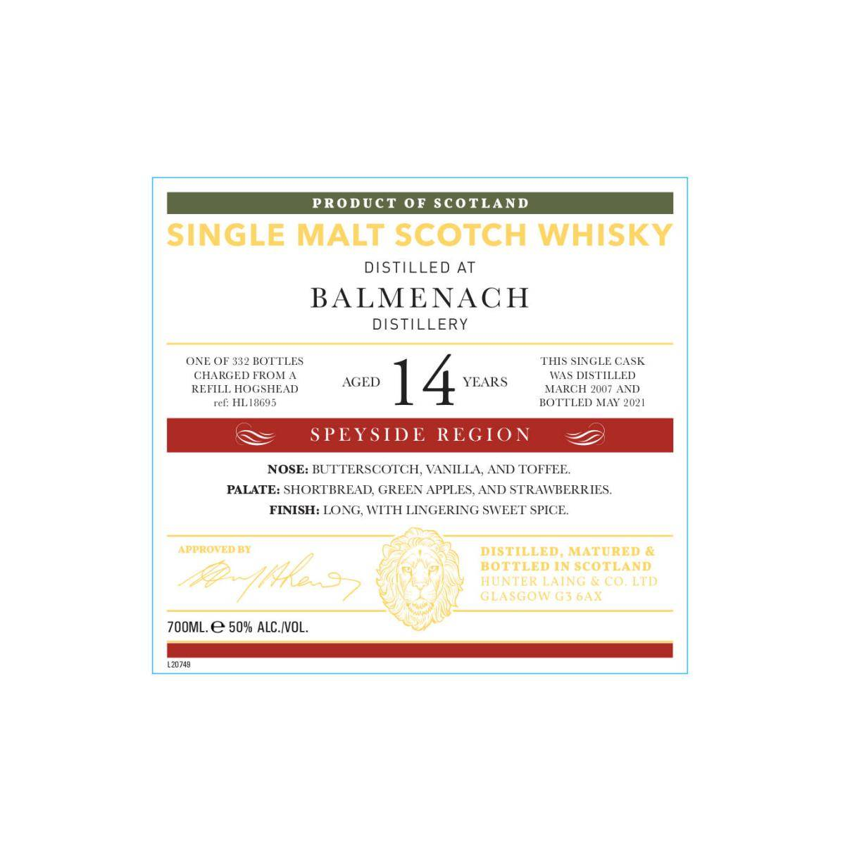 Balmenach Old Malt Cask 2007 14 Years Single Malt Whisky 2
