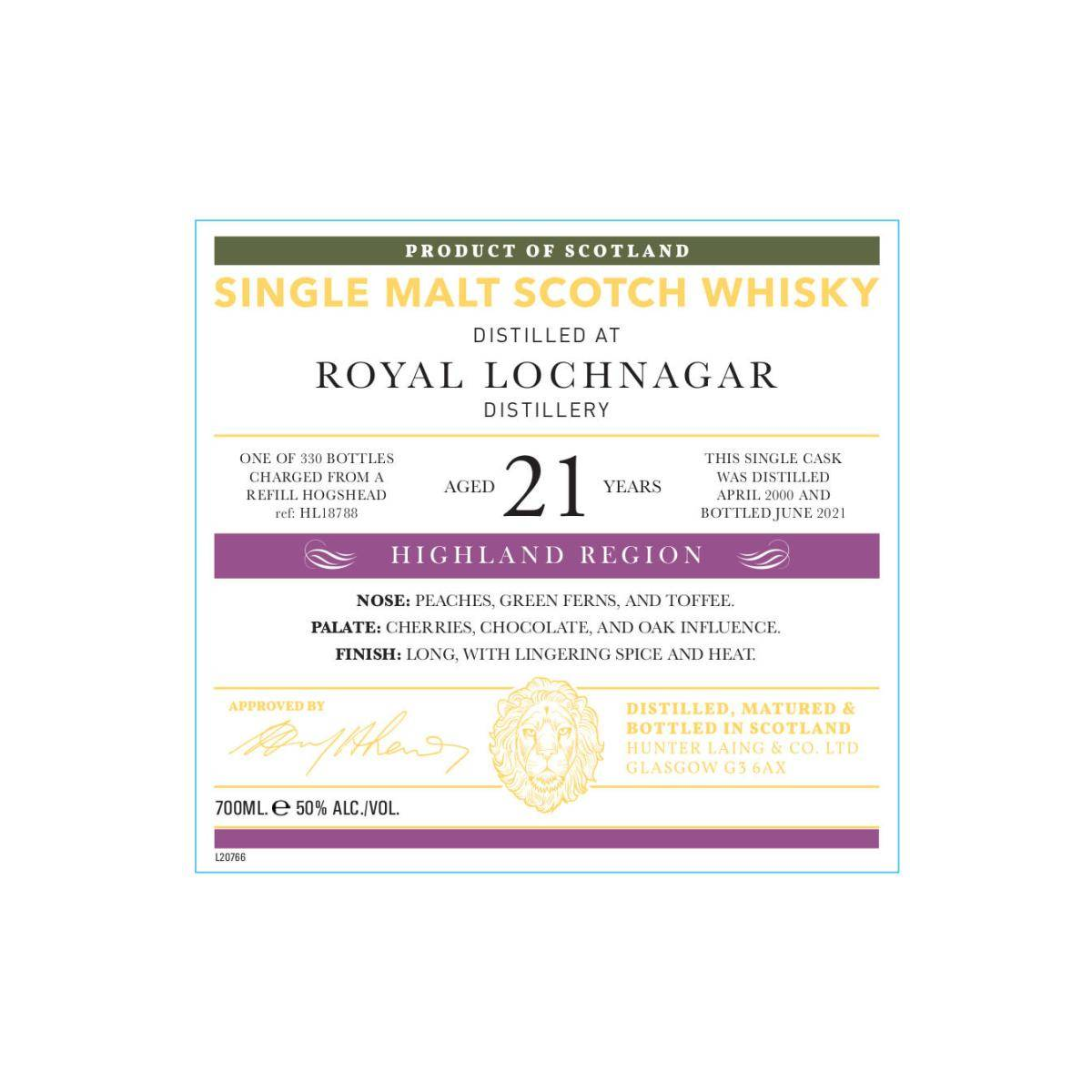 Royal Lochnagar Old Malt Cask 2000 21 Years Single Malt Whisky 3