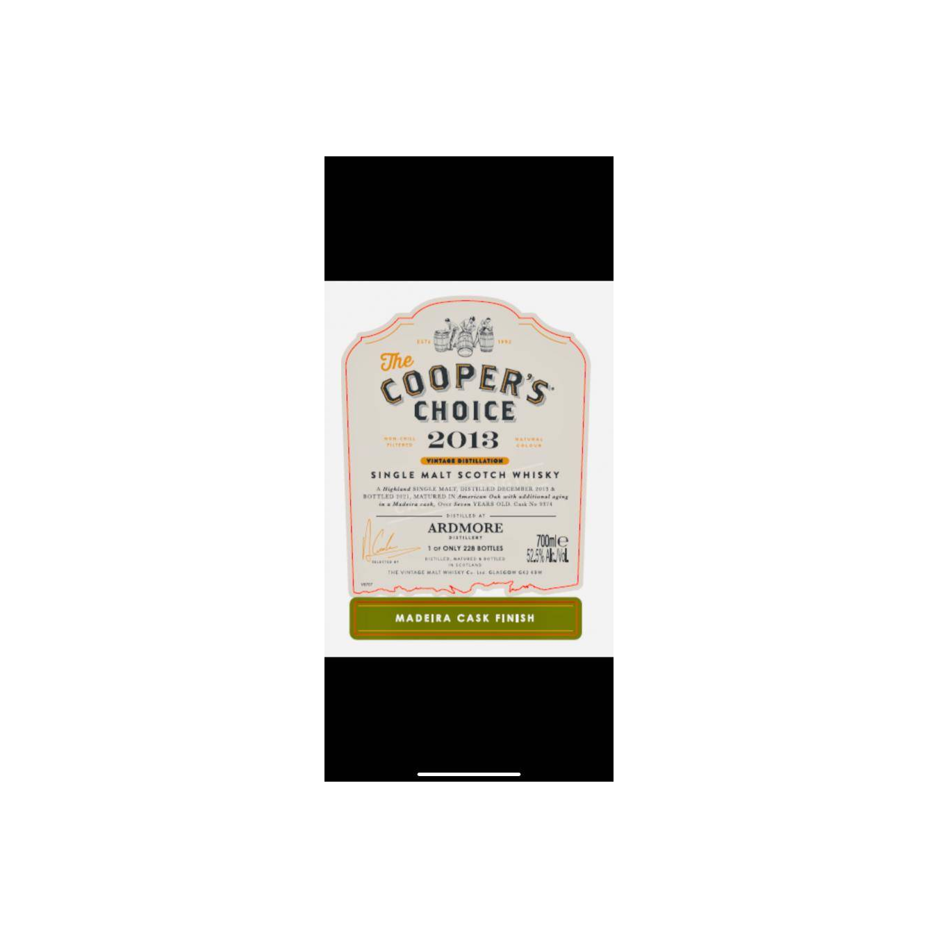 Ardmore The Cooper's Choice 2013 7 Years Single Malt Whisky 2