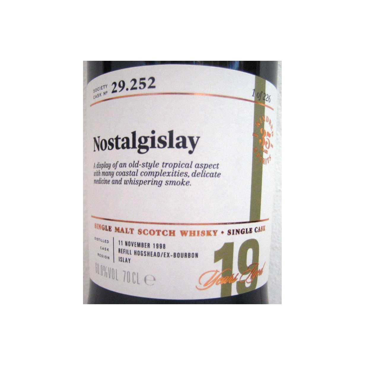The Scotch Malt Whisky Society 1998 19 Years Single Malt Whisky 2
