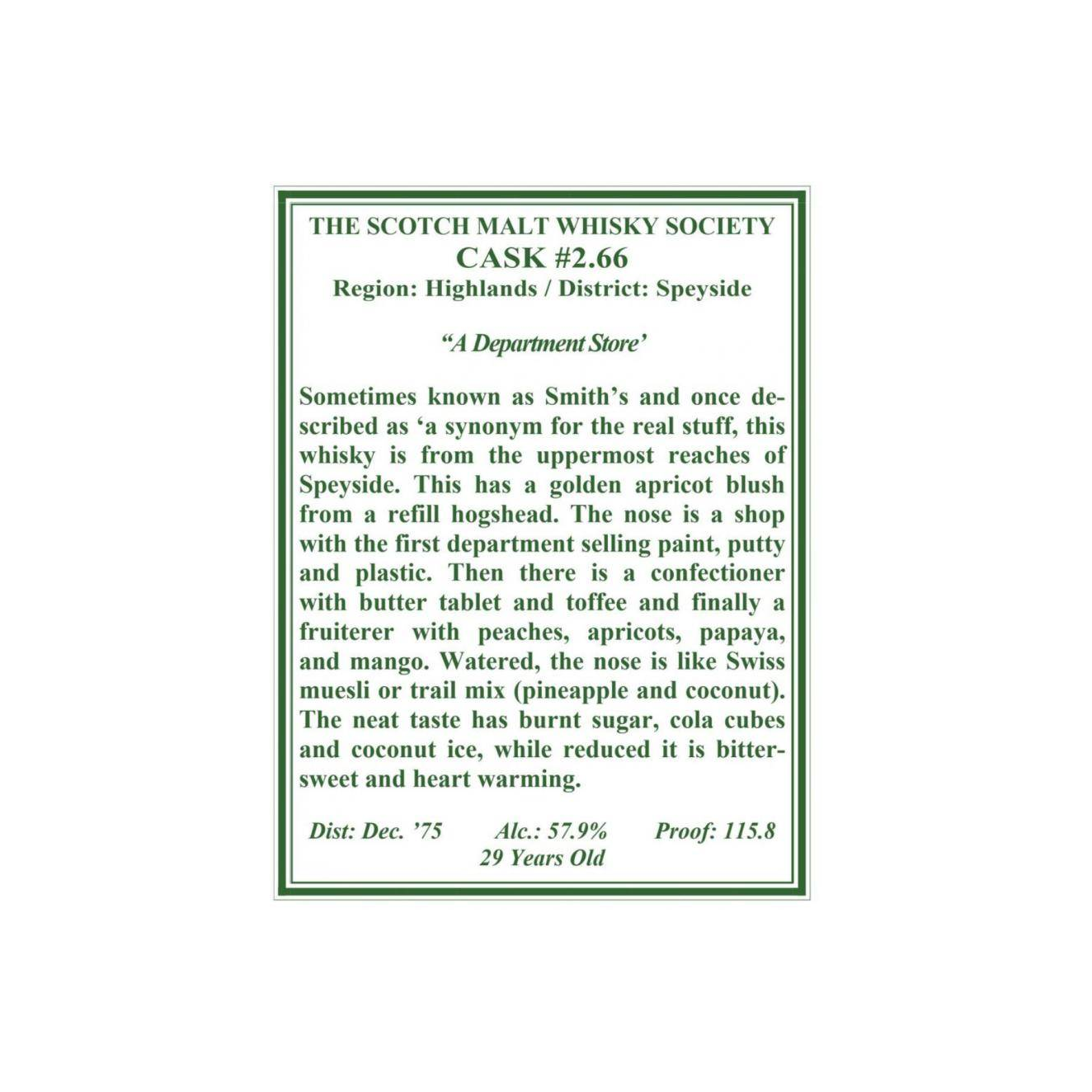 The Scotch Malt Whisky Society 1975 29 Years Single Malt Whisky 2