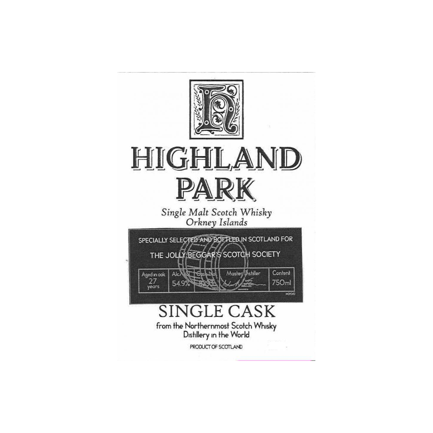 Highland Park Single Cask 1980 27 Years Single Malt Whisky 2