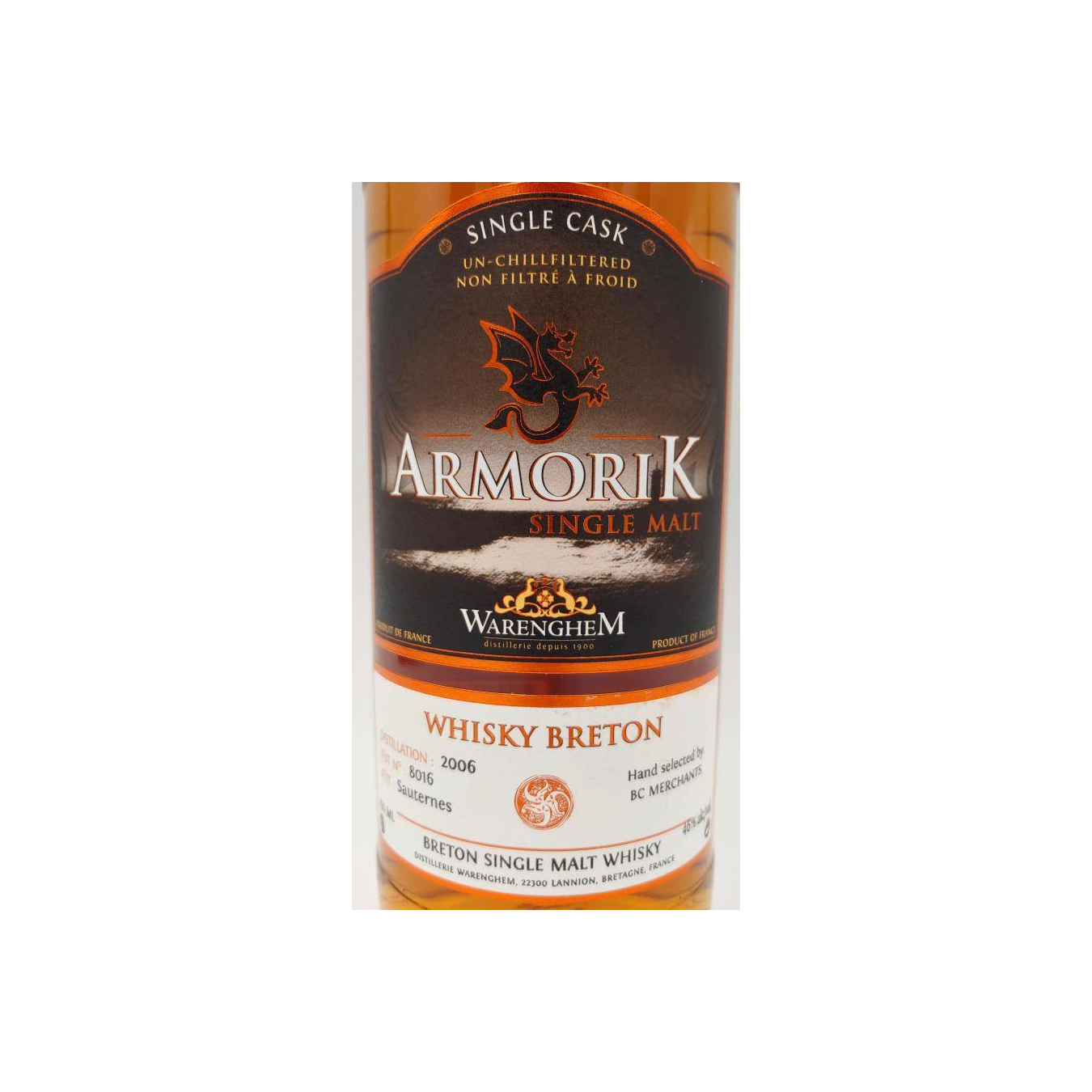 Armorik Single Cask 2006 9 Years Single Malt Whisky 2