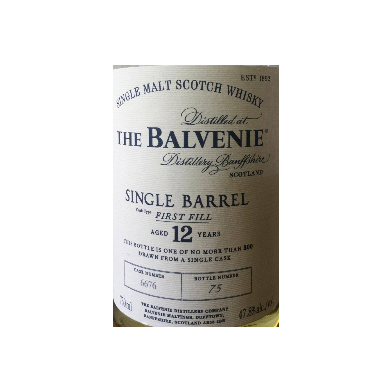 The Balvenie Single Cask 12 Years Single Malt Whisky