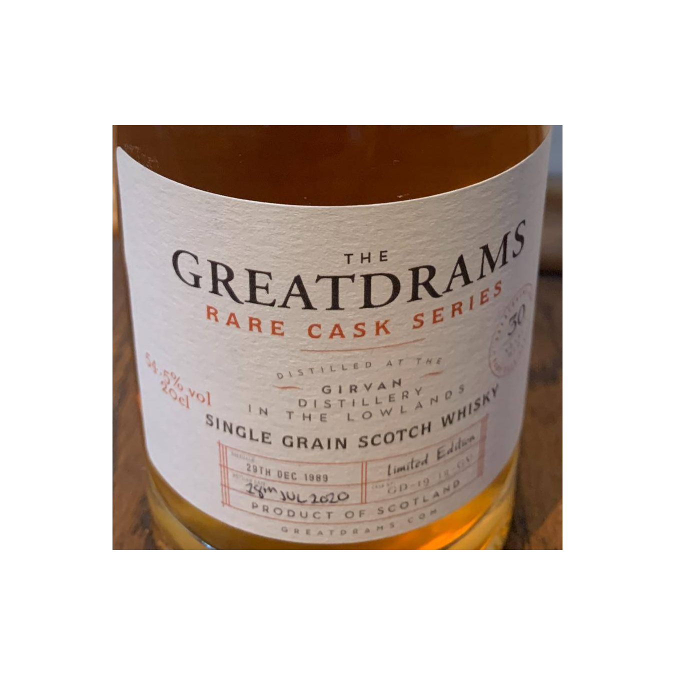 Girvan 1989 30 Years Single Grain Whisky