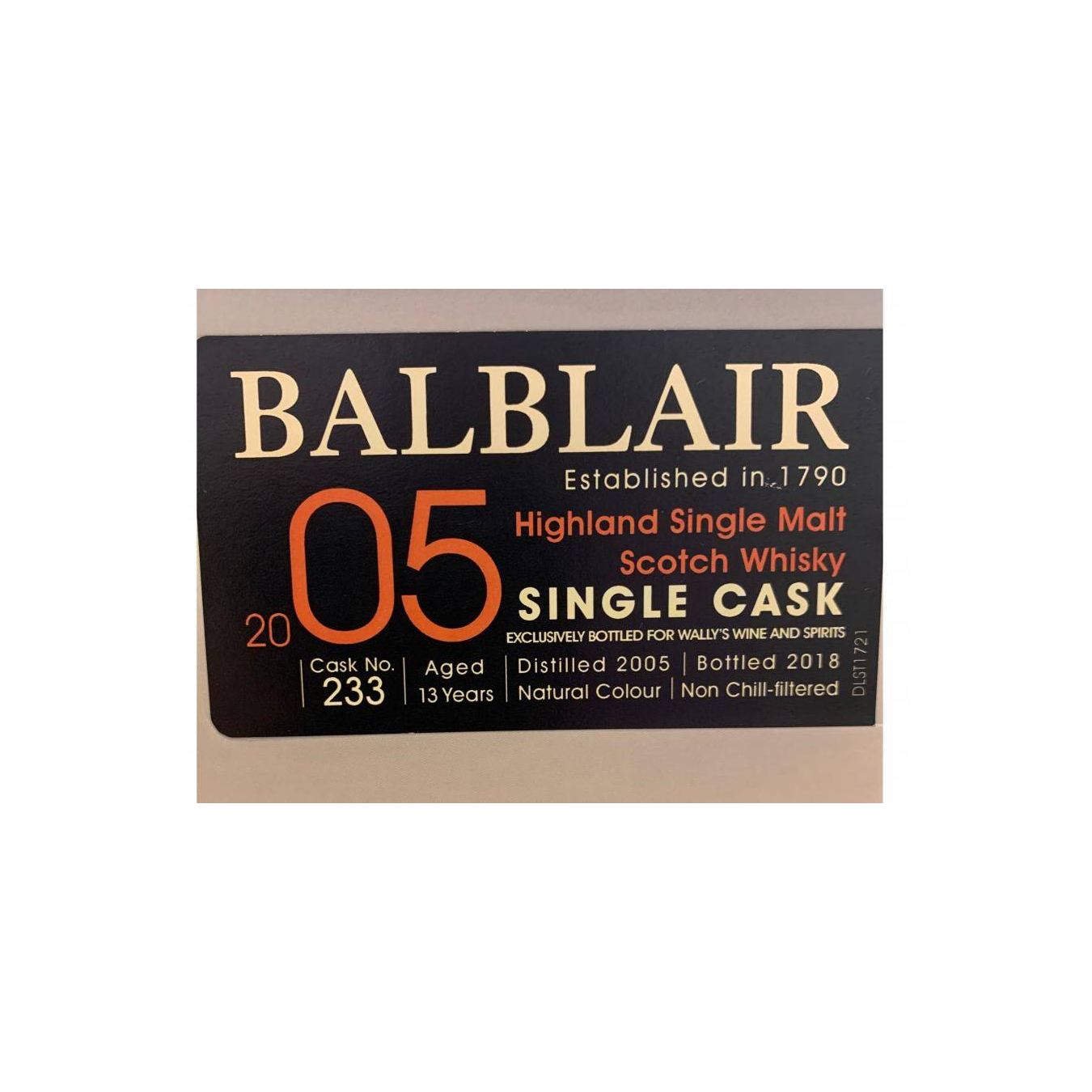 Balblair Single Cask 2005 13 Years Single Malt Whisky 2