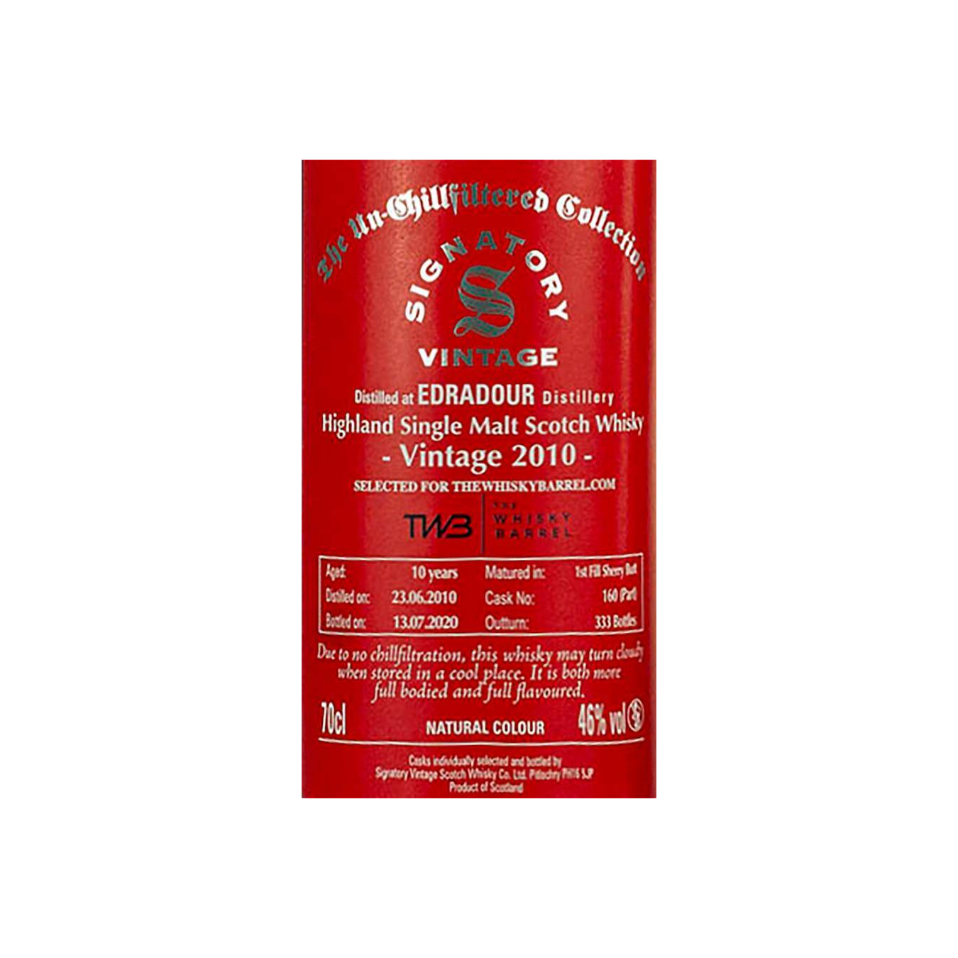 Edradour The Un-Chillfiltered Collection 2010 10 Years Single Malt Whisky 3