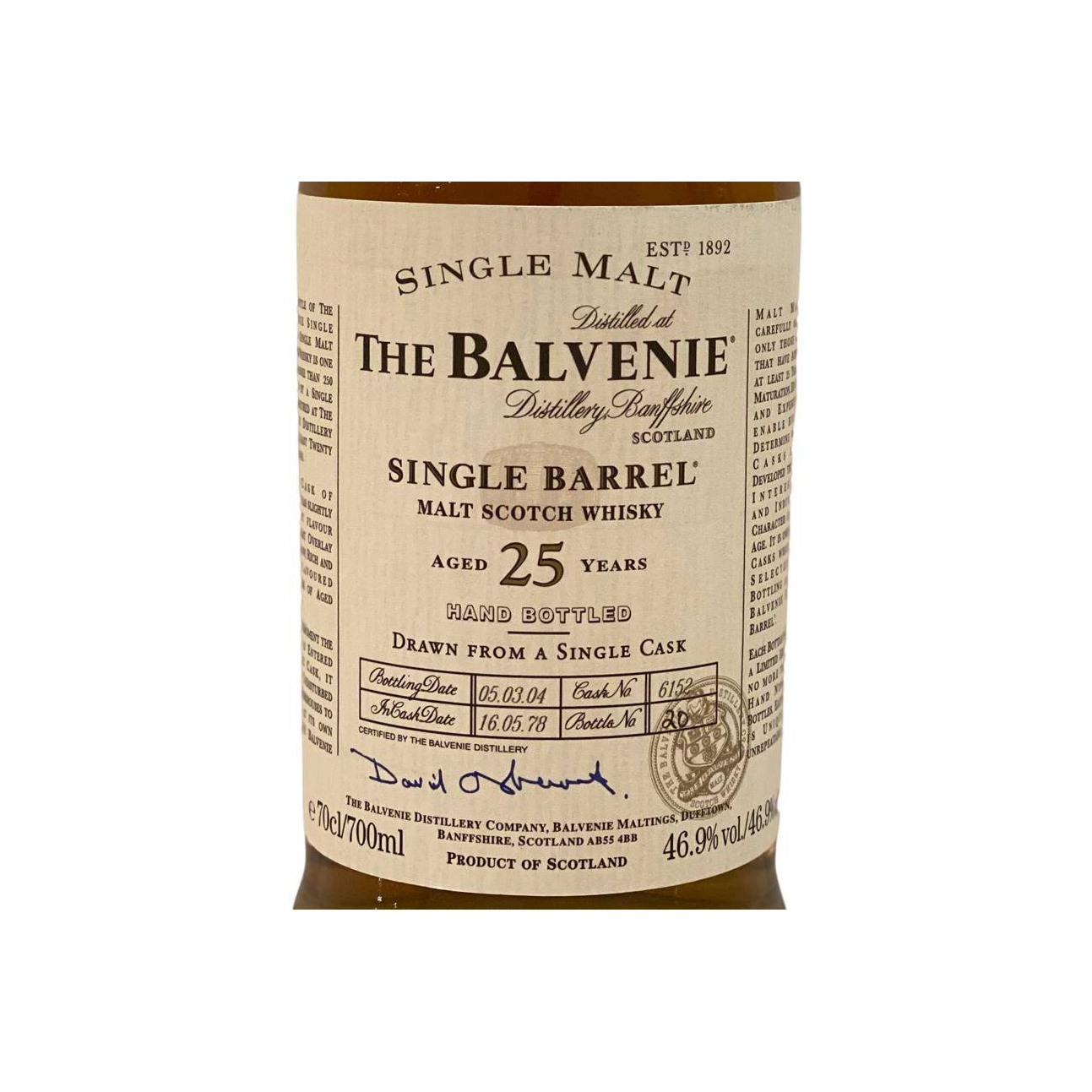 The Balvenie Single Cask 1978 25 Years Single Malt Whisky 2
