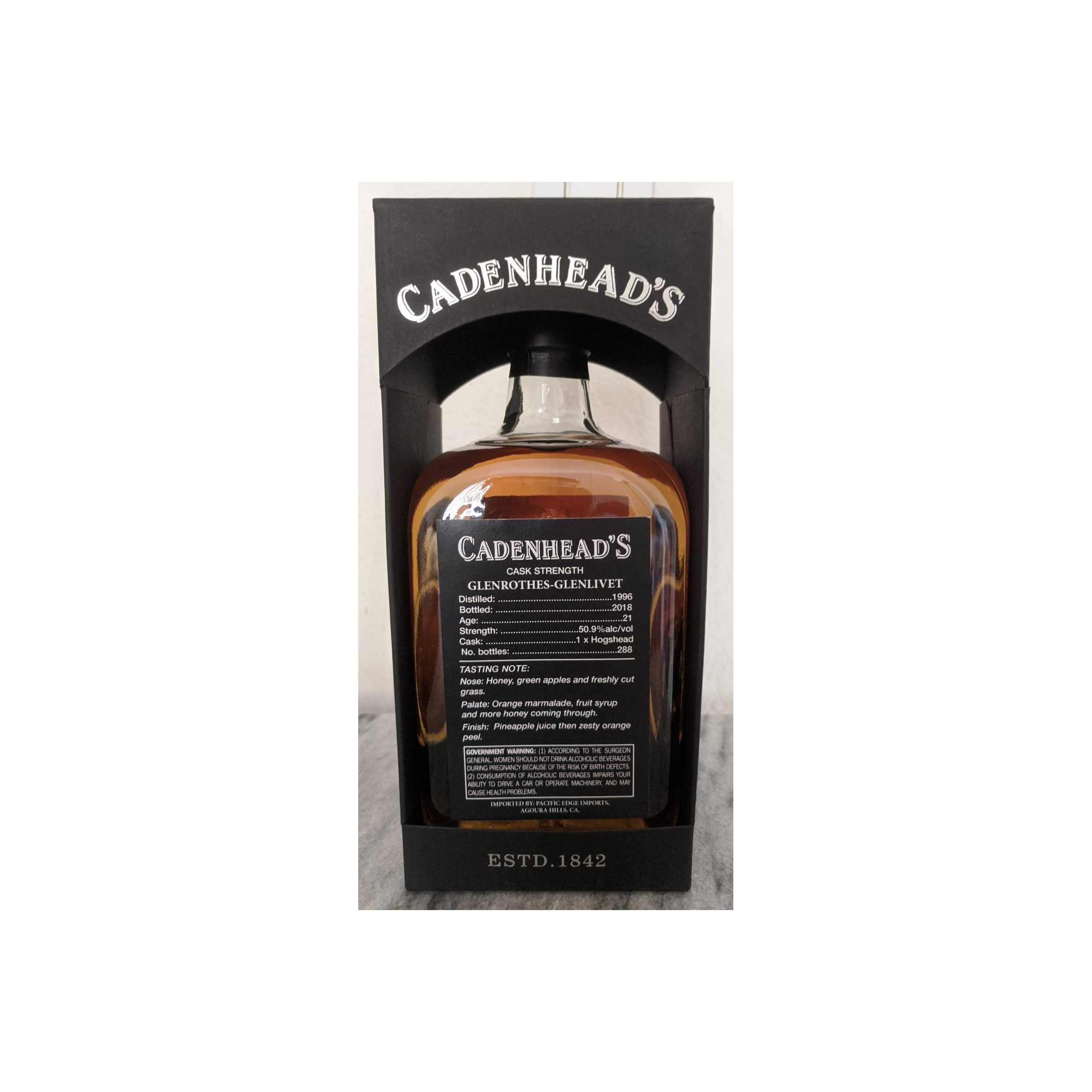 The Glenrothes Single Cask 1996 21 Years Single Malt Whisky 2