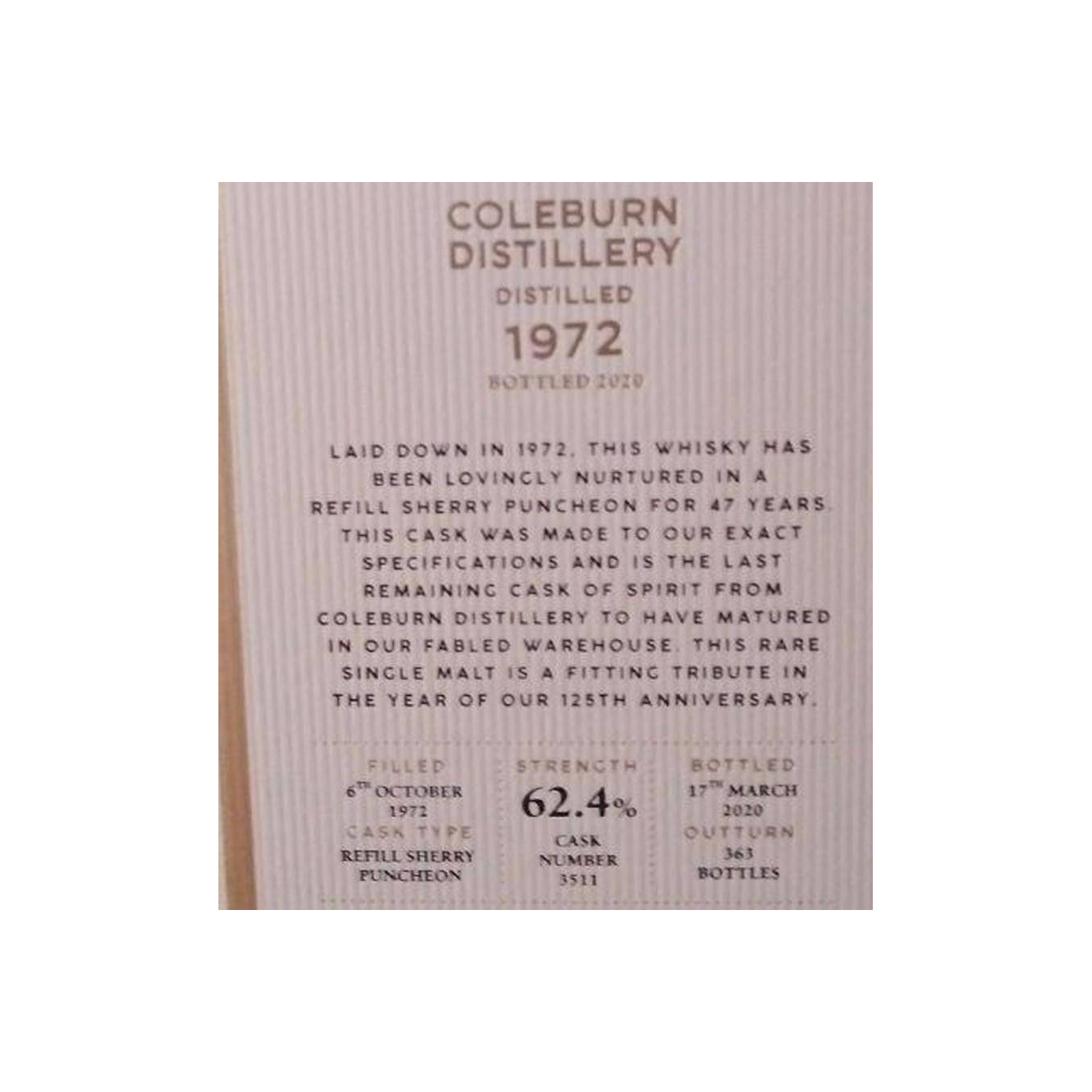 Coleburn 1972 47 Years Single Malt Whisky 3
