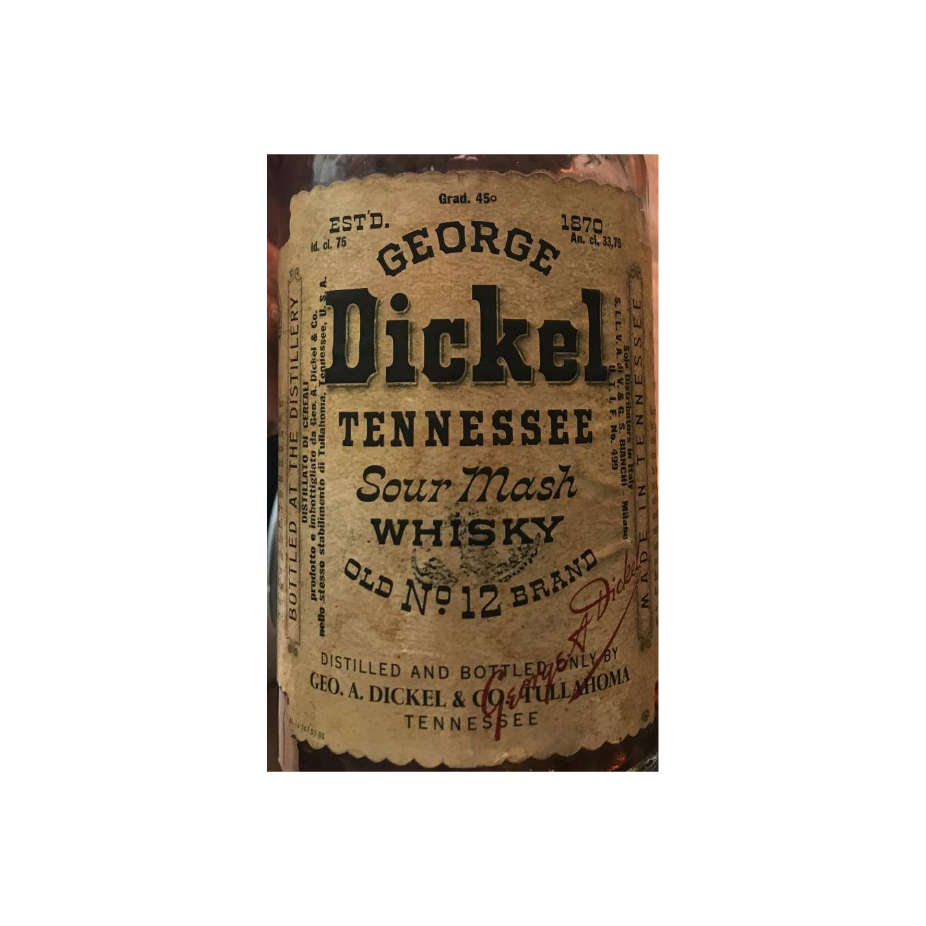 George Dickel Tennessee Whisky 