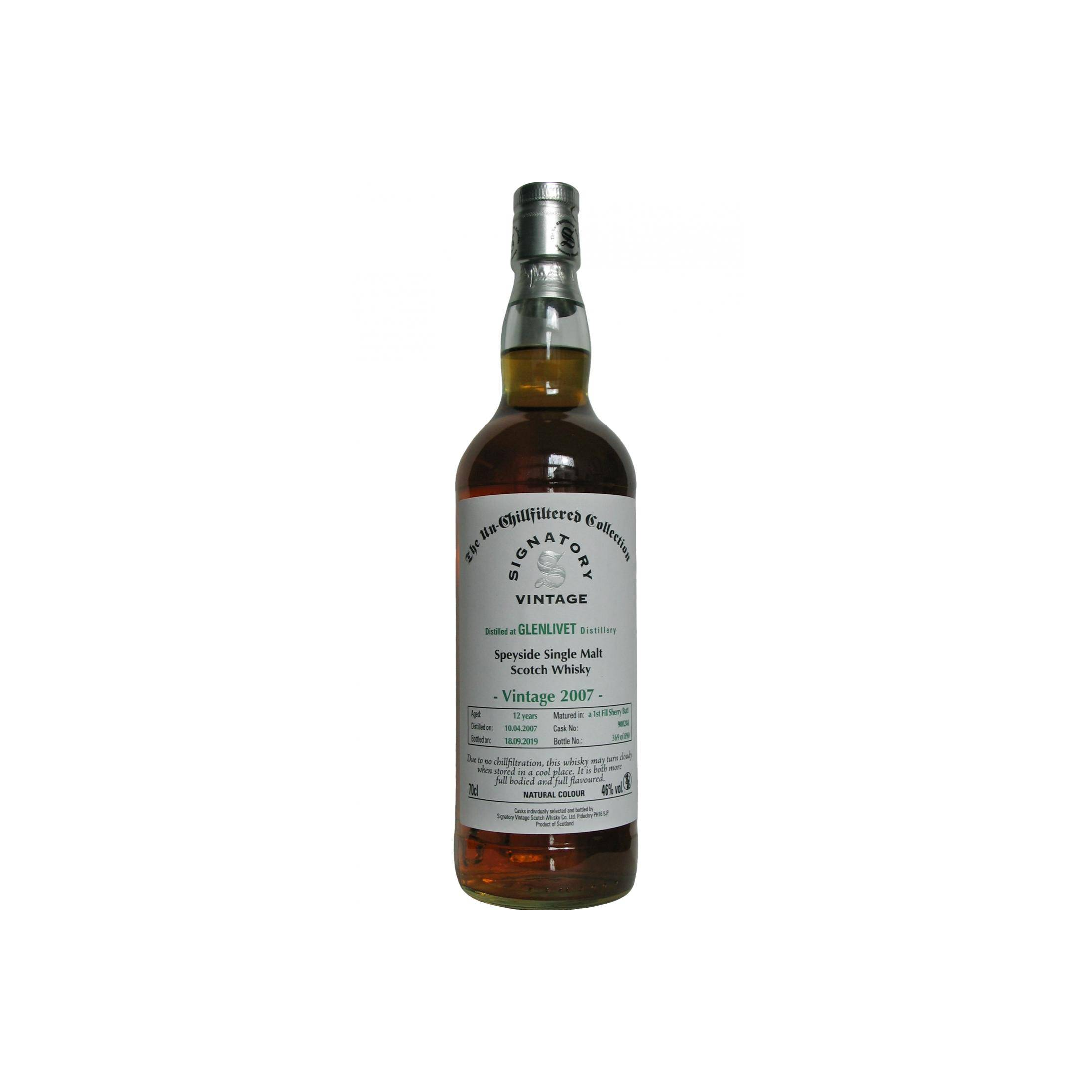 The Glenlivet The Un-Chillfiltered Collection 2007 12 Years Single Malt Whisky