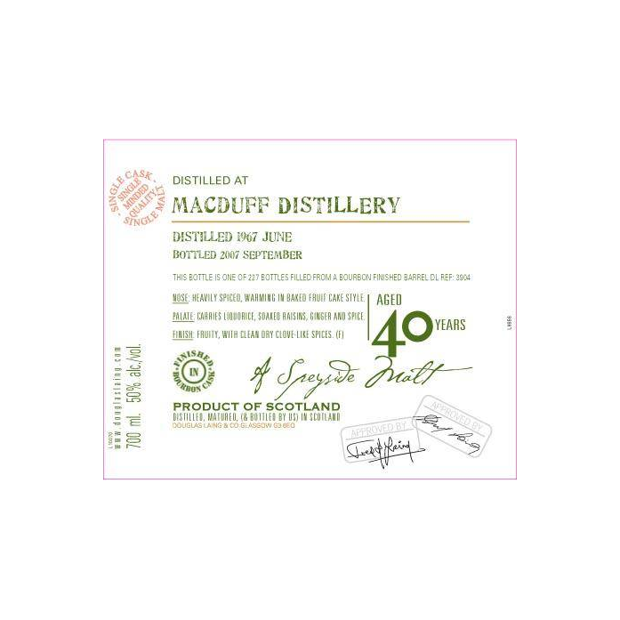 Macduff Old Malt Cask 1967 40 Years Single Malt Whisky 2