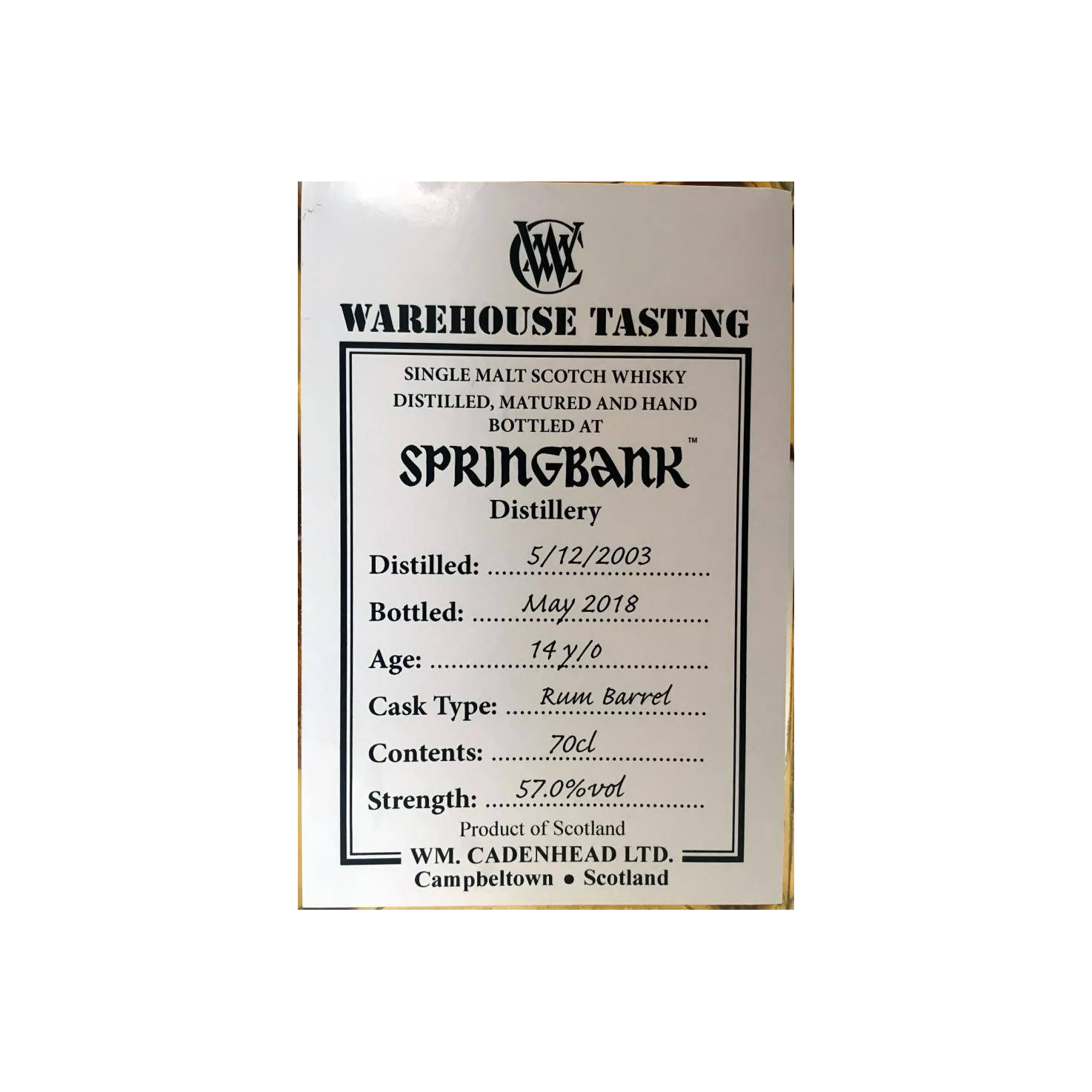 Springbank 2003 14 Years Single Malt Whisky 2