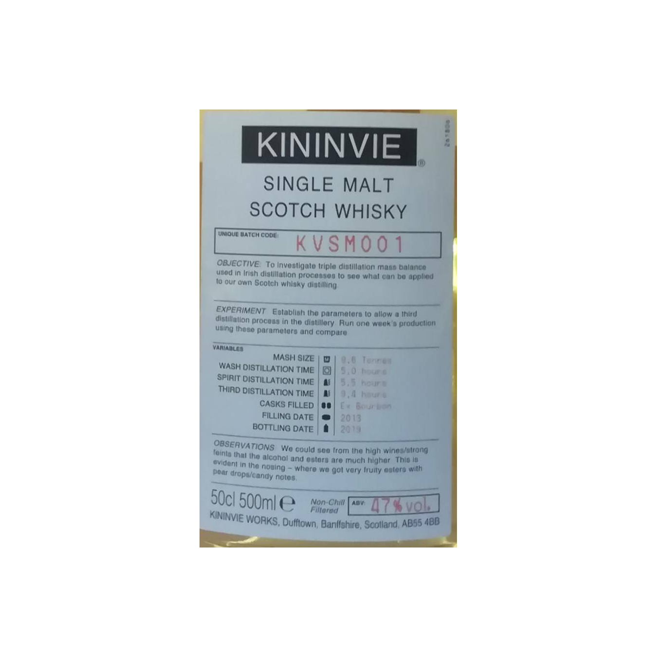 Kininvie 2013 5 Years Single Malt Whisky 2