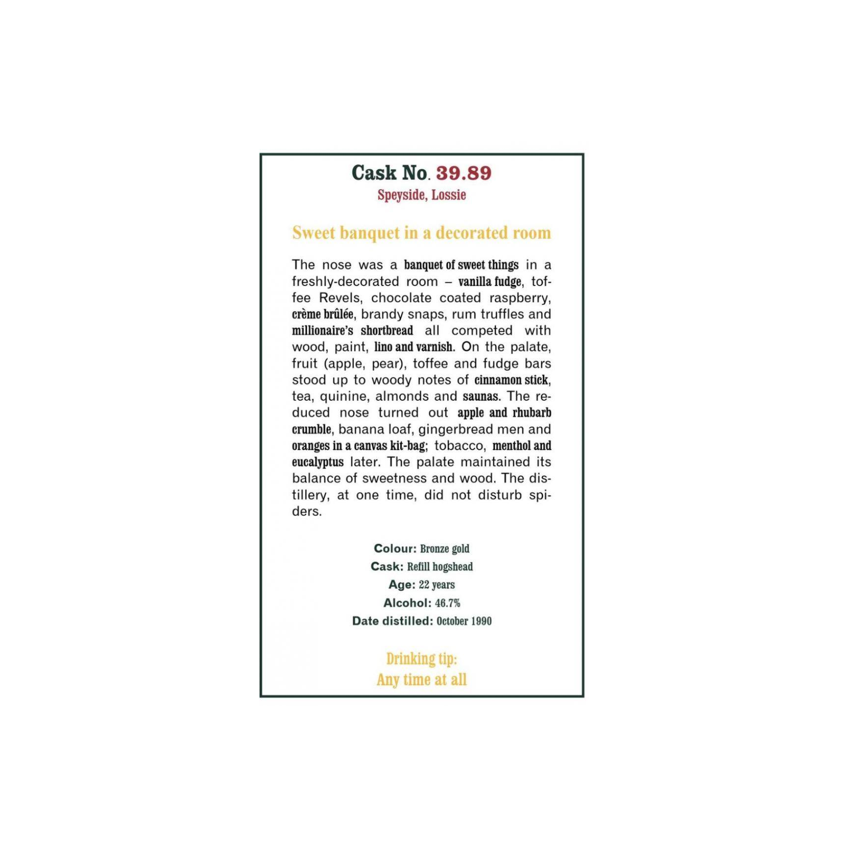 The Scotch Malt Whisky Society 1990 22 Years Single Malt Whisky