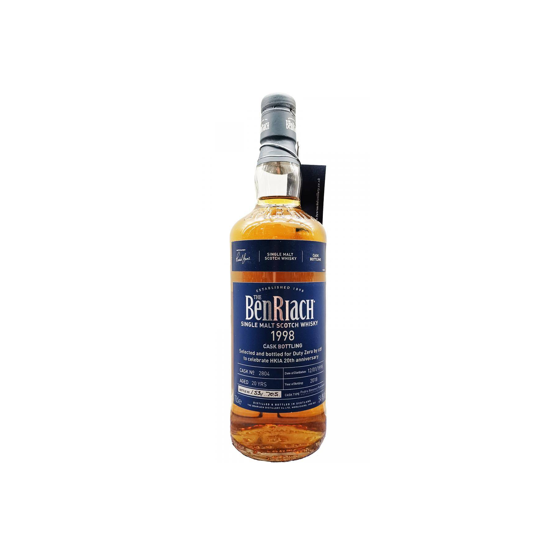 BenRiach Individual Cask Bottling 1998 20 Years Single Malt Whisky