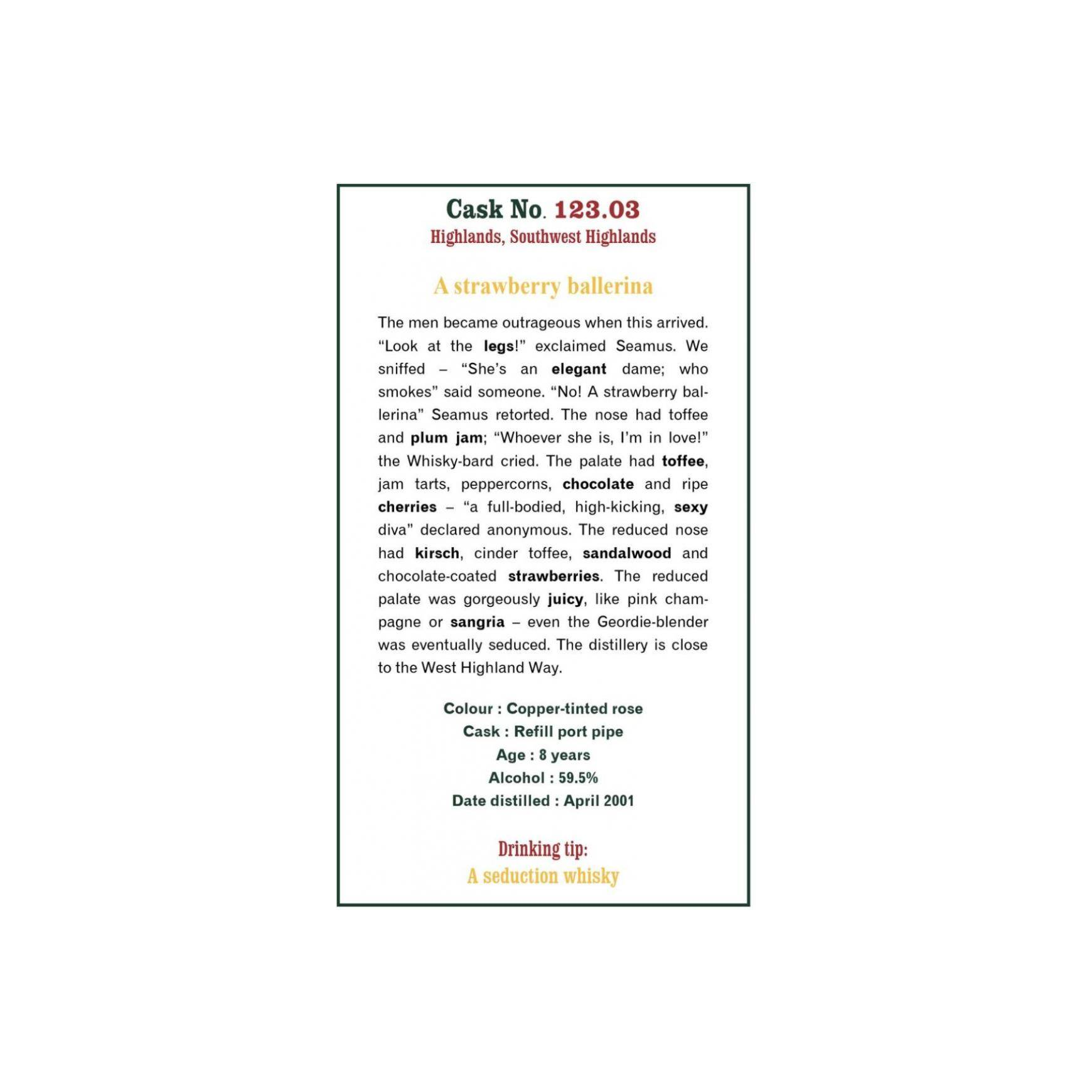 The Scotch Malt Whisky Society 2001 8 Years Single Malt Whisky